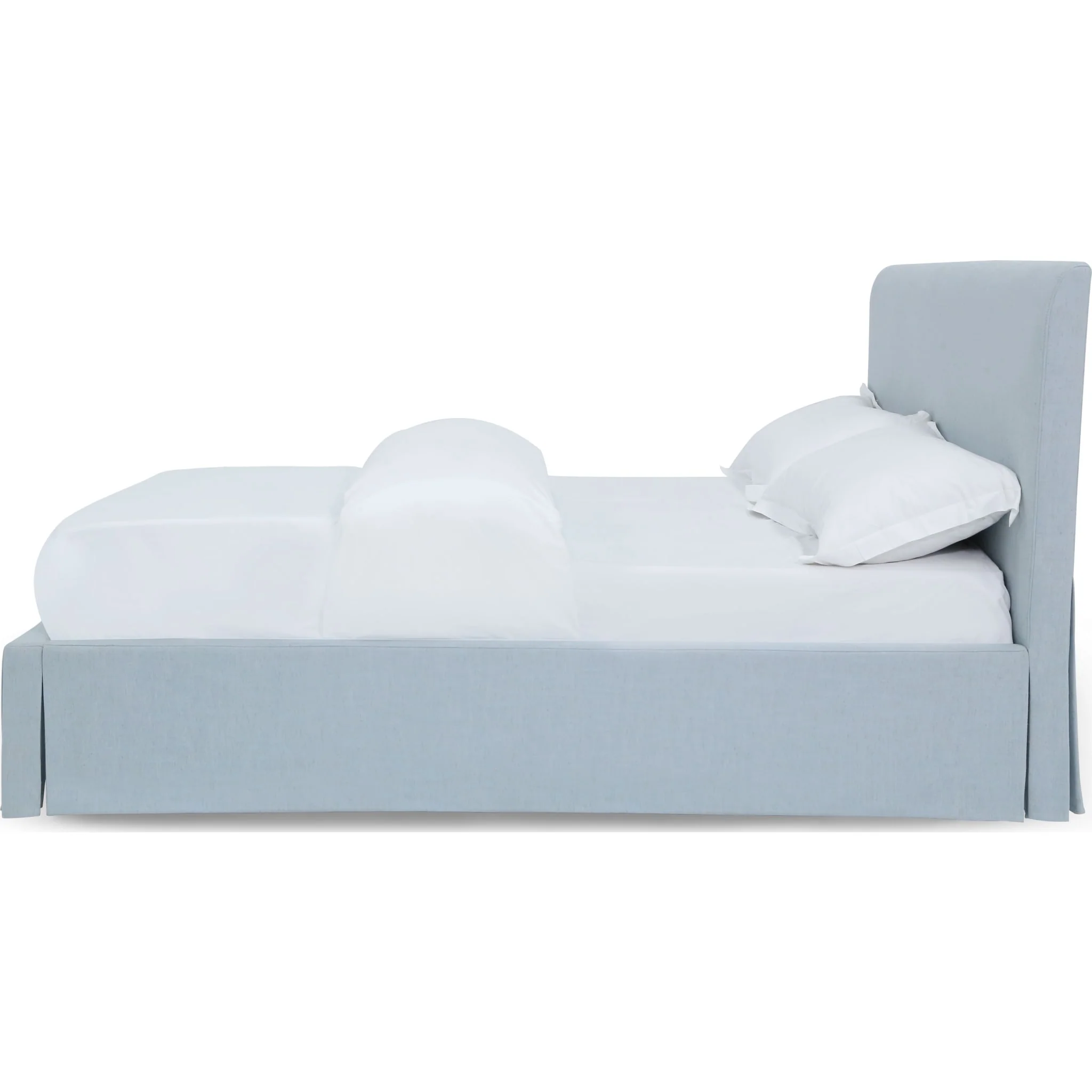 Shelby Skirted Footboard Storage Panel Bed in Sky - Image 6