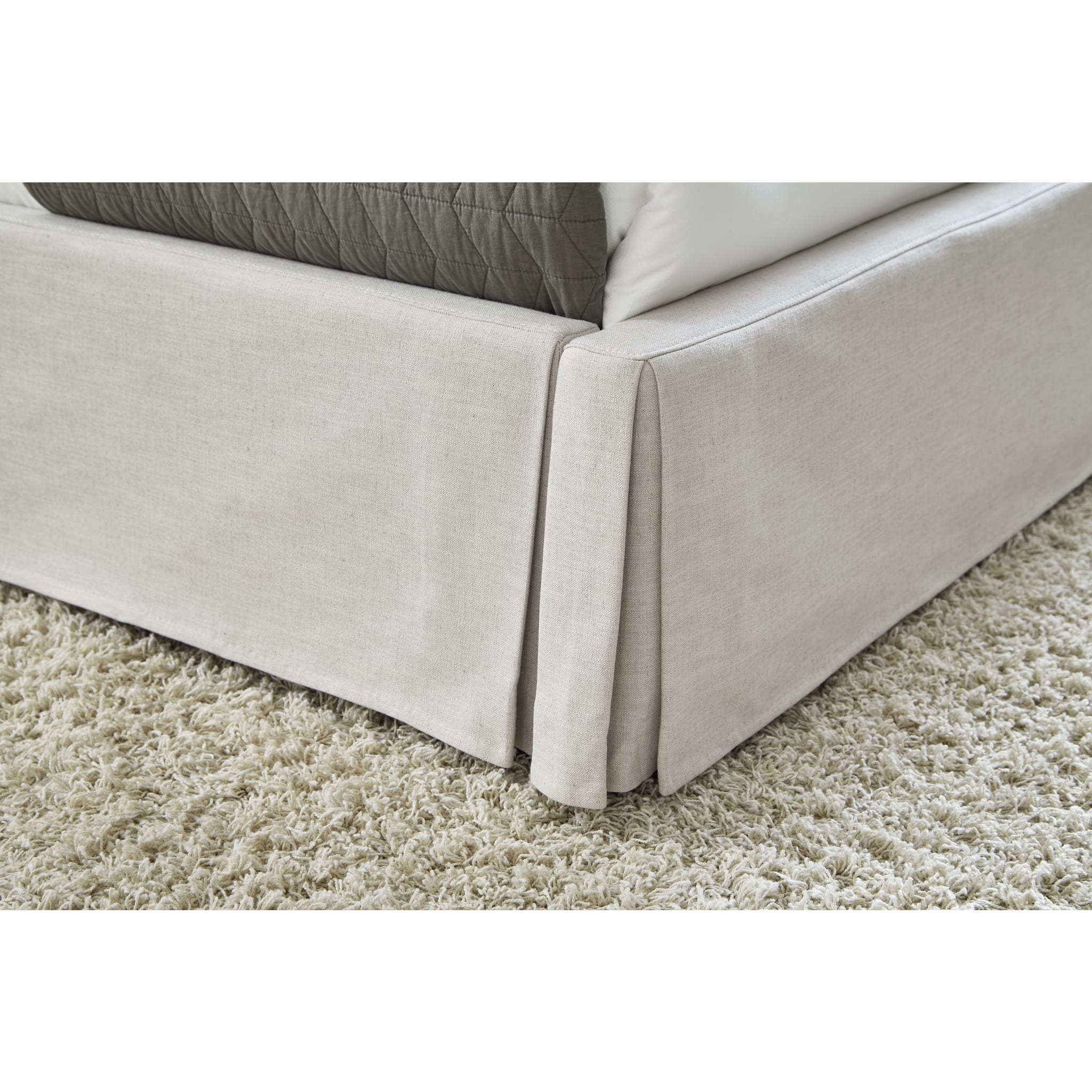 Hera Skirted Footboard Storage Panel Bed in Oatmeal - Image 3