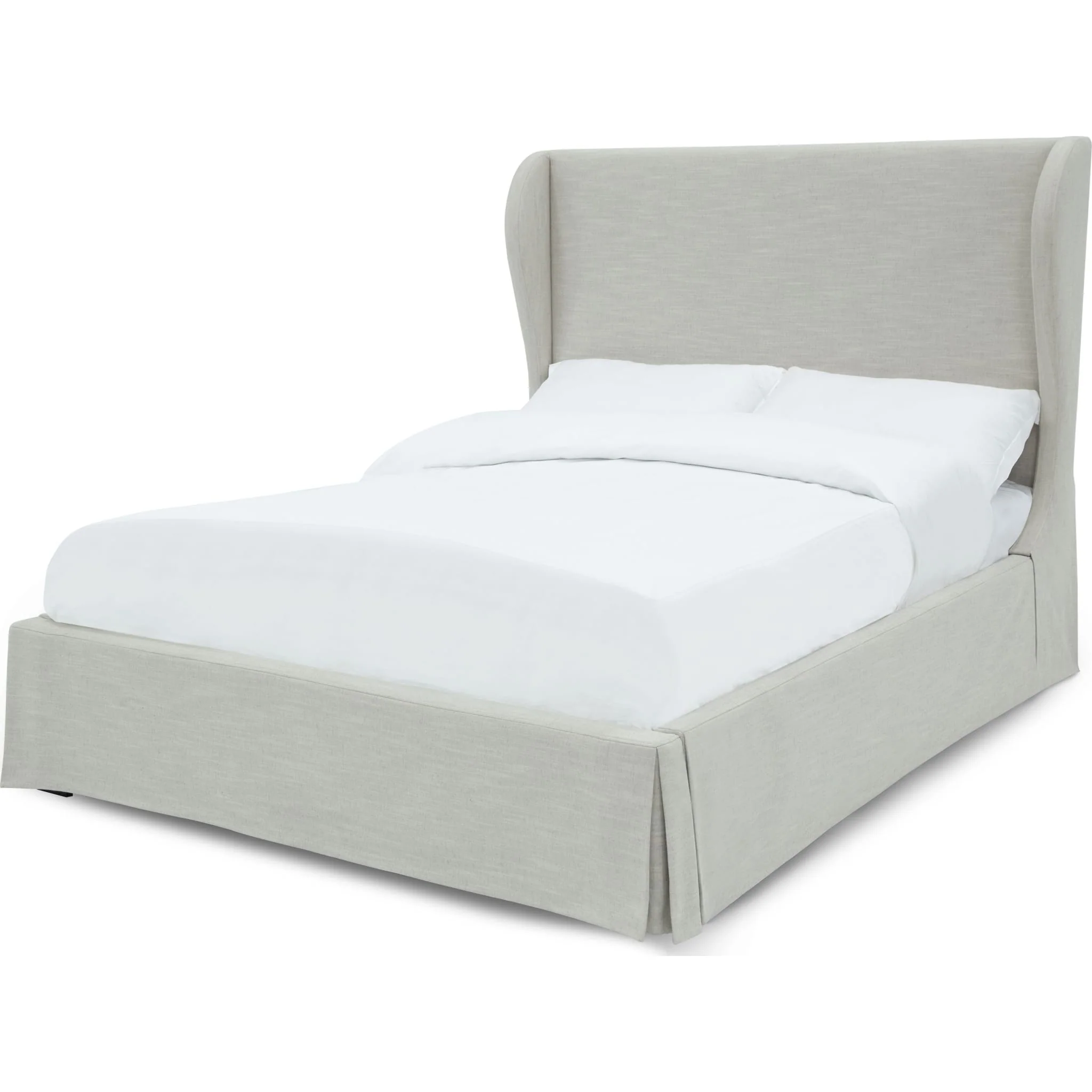 Hera Skirted Footboard Storage Panel Bed in Oatmeal - Image 4