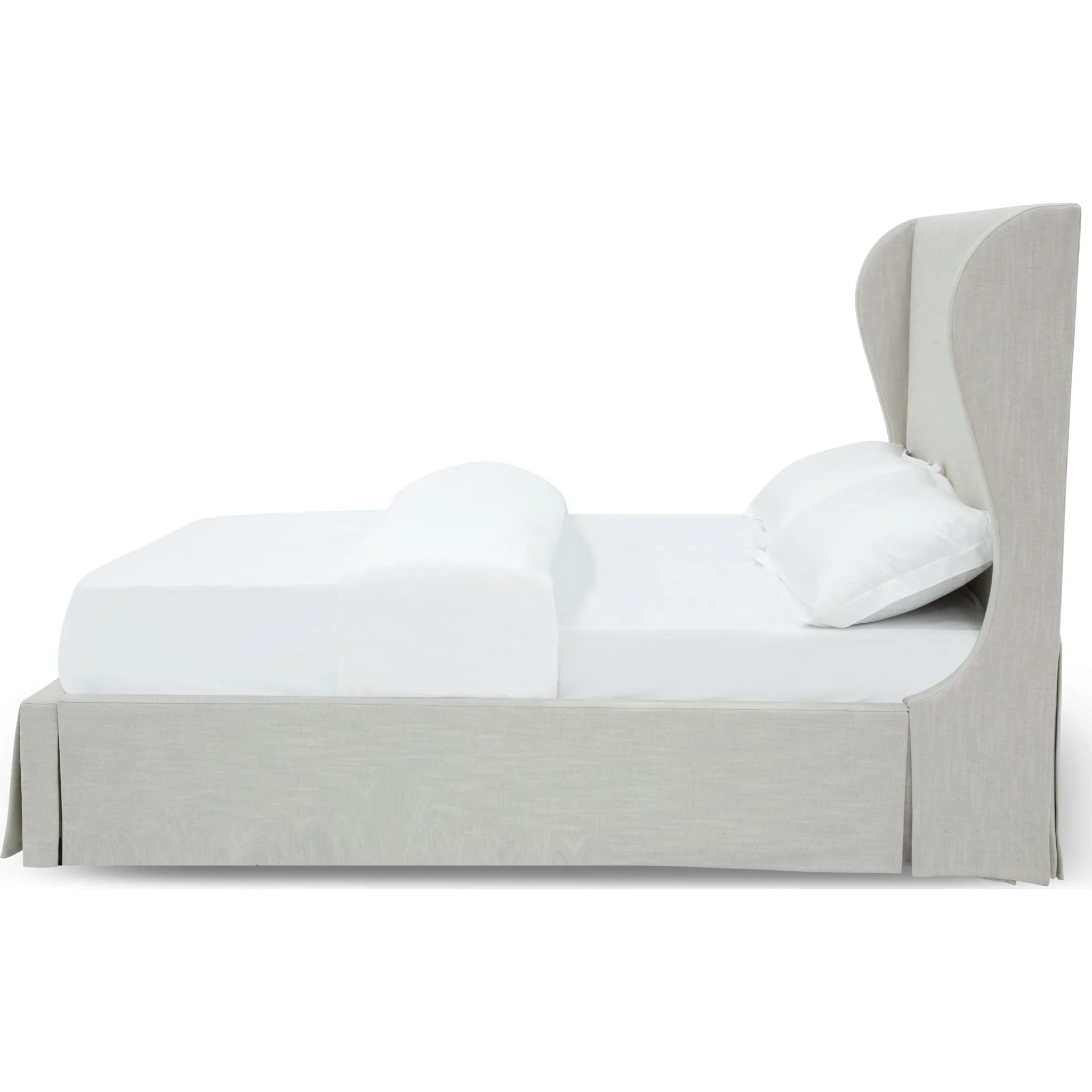 Hera Skirted Footboard Storage Panel Bed in Oatmeal - Image 6