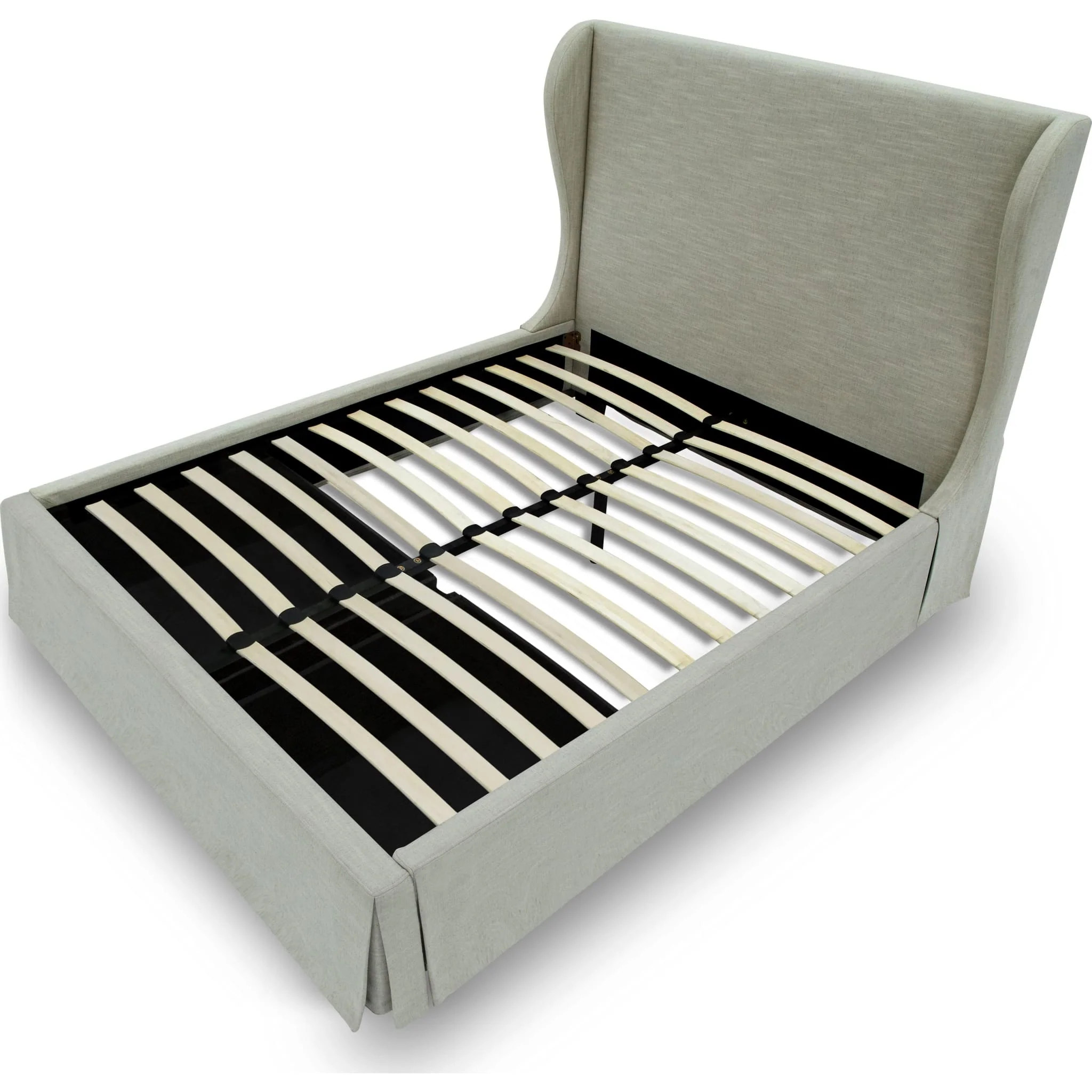Hera Skirted Footboard Storage Panel Bed in Oatmeal - Image 7