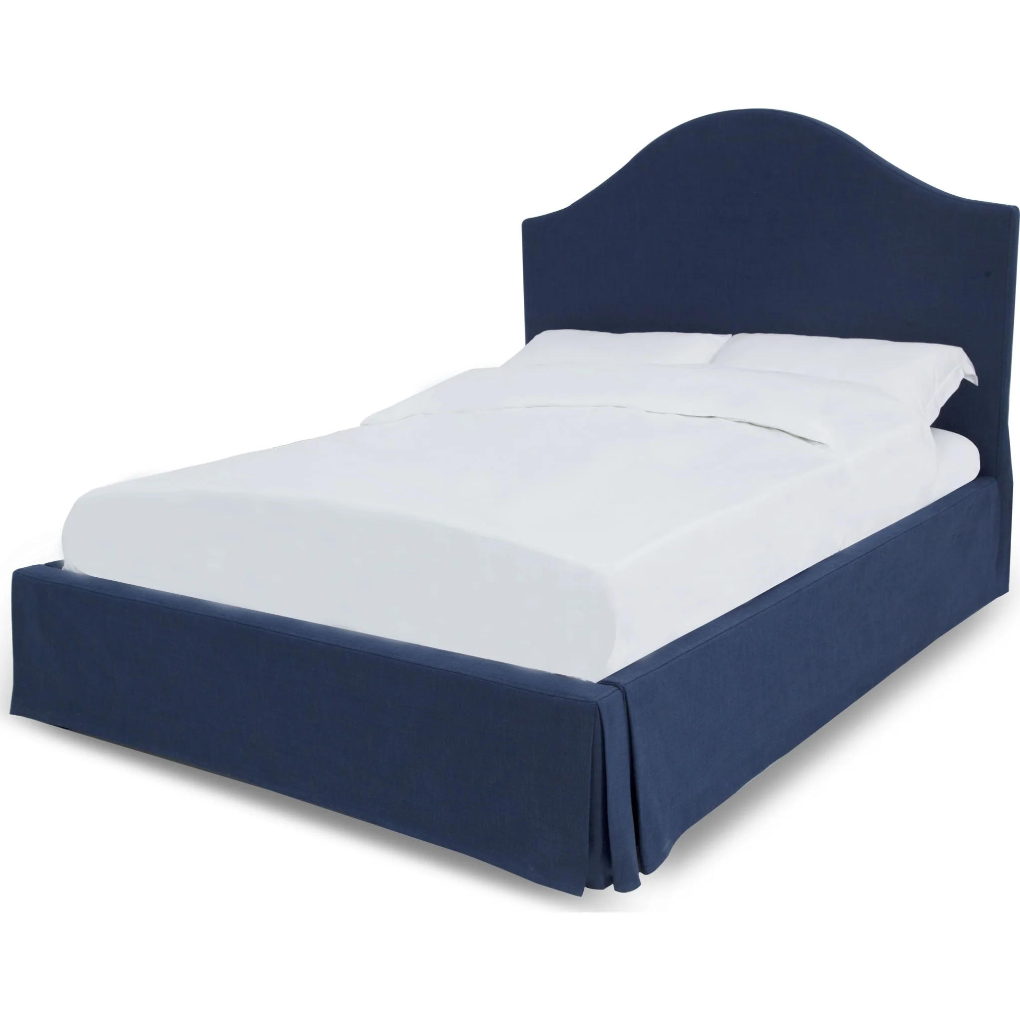 Sur Skirted Footboard Storage Panel Bed in Navy - Image 4