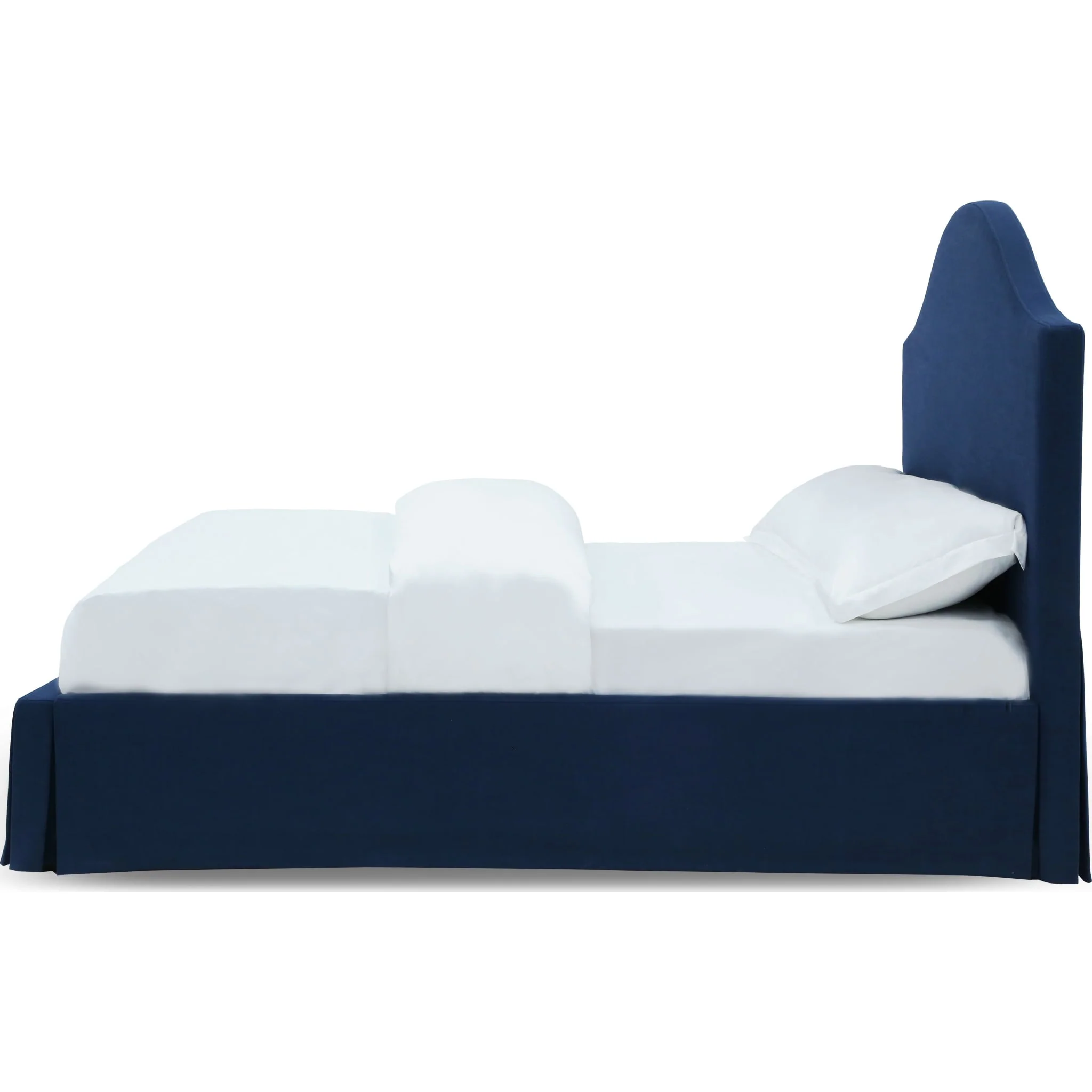 Sur Skirted Footboard Storage Panel Bed in Navy - Image 6