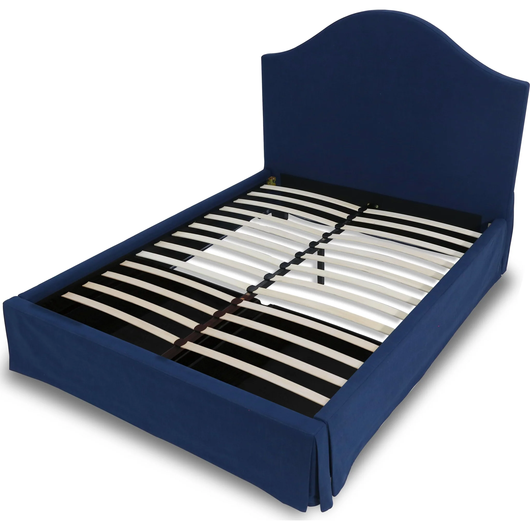 Sur Skirted Footboard Storage Panel Bed in Navy - Image 7