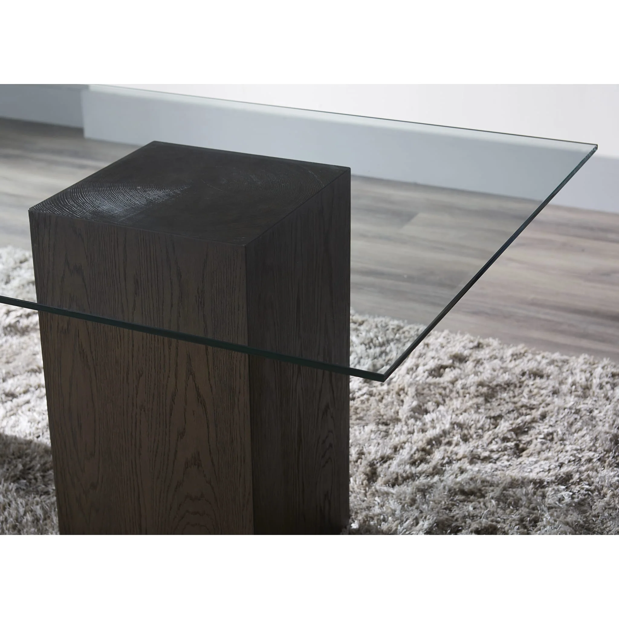 Modesto Rectangular Glass Top Dining Table in French Roast - Image 4
