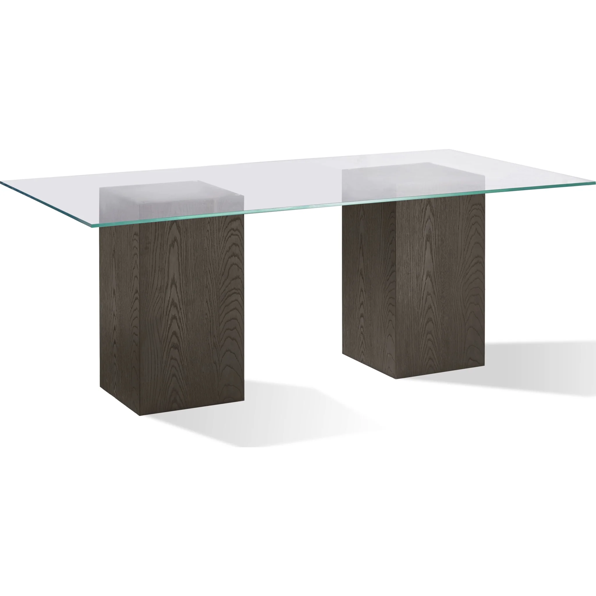 Modesto Rectangular Glass Top Dining Table in French Roast - Image 5