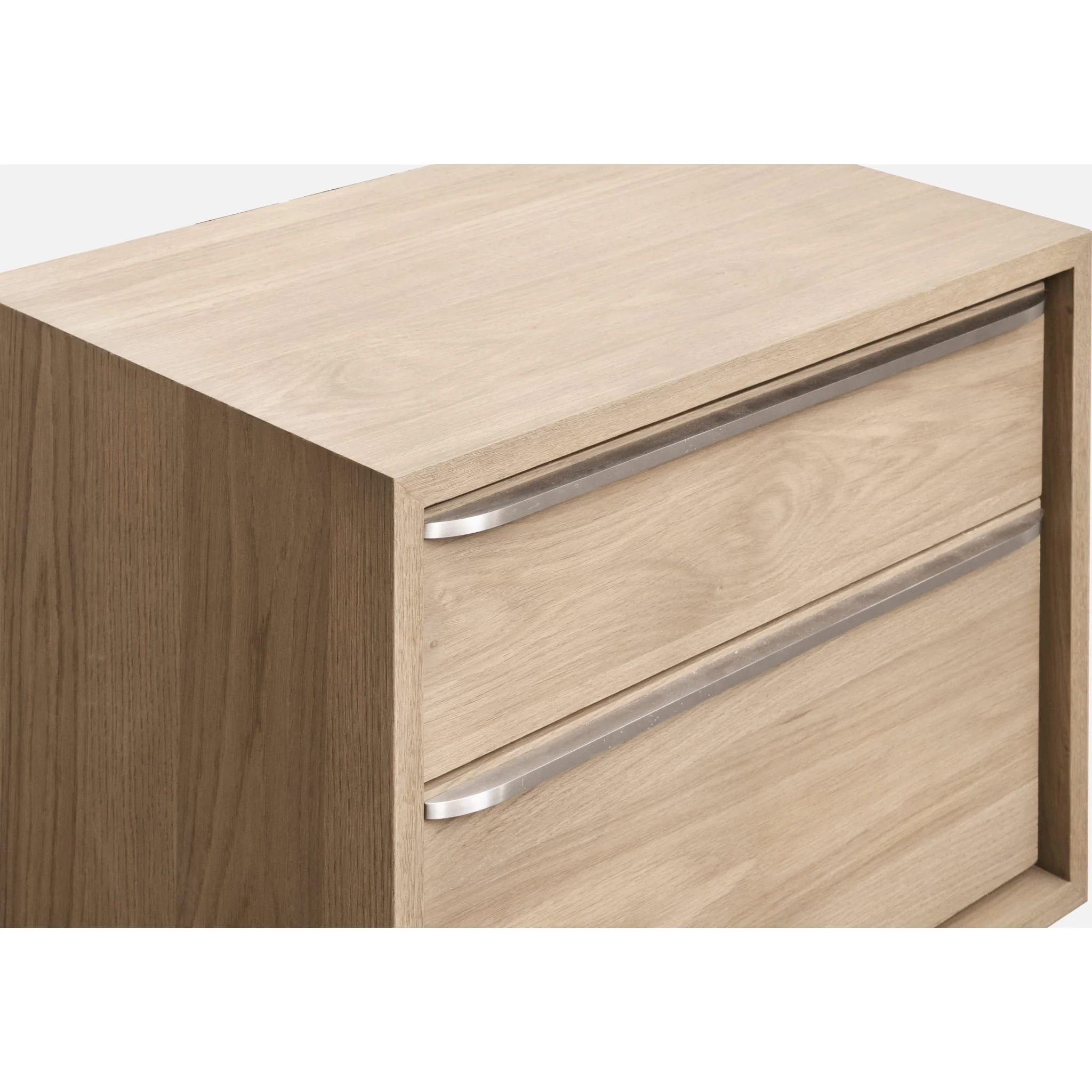 One Coastal Modern Two Drawer USB-Charging Nightstand in Bisque - Image 3