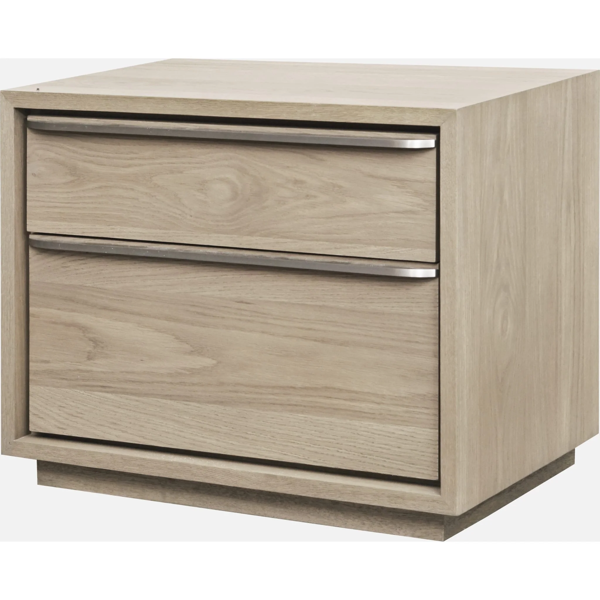 One Coastal Modern Two Drawer USB-Charging Nightstand in Bisque - Image 4
