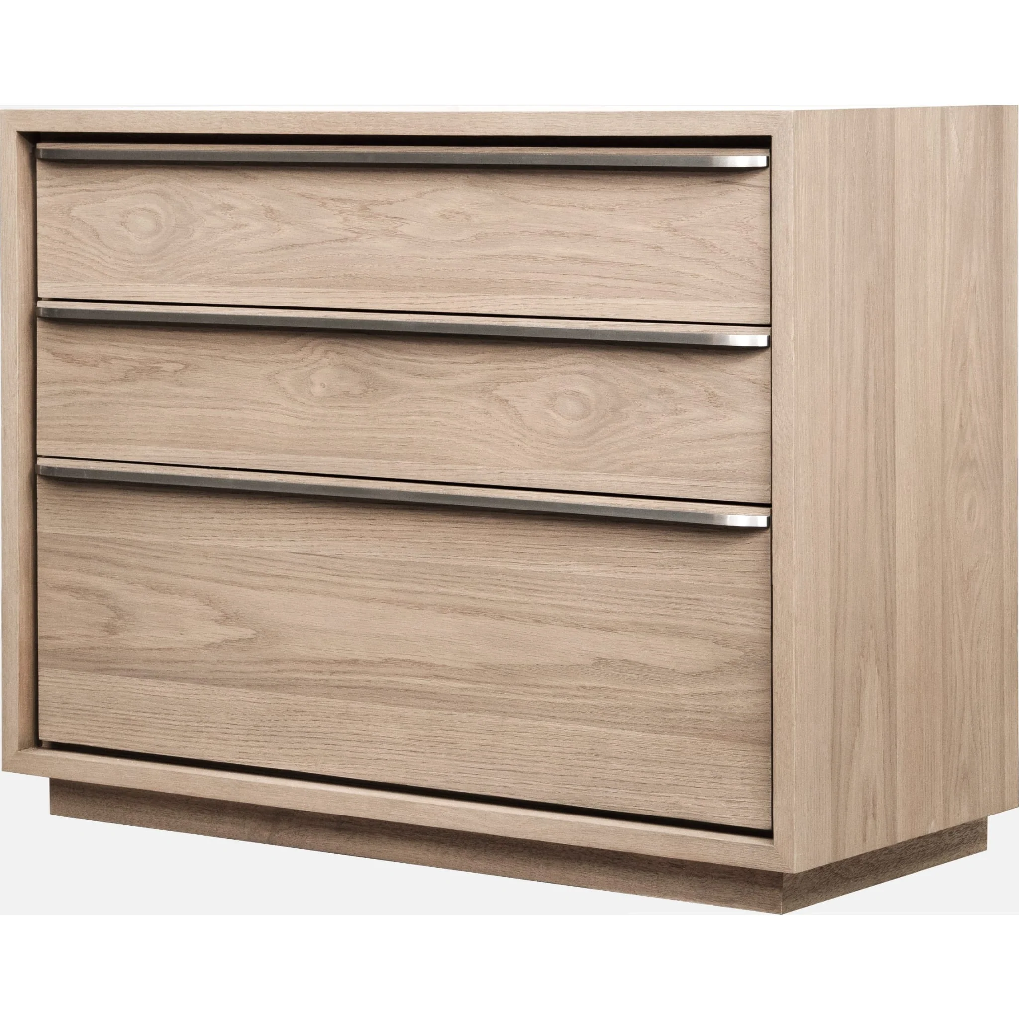 One Coastal Modern Three Drawer USB-charging Nightstand in Bisque - Image 3