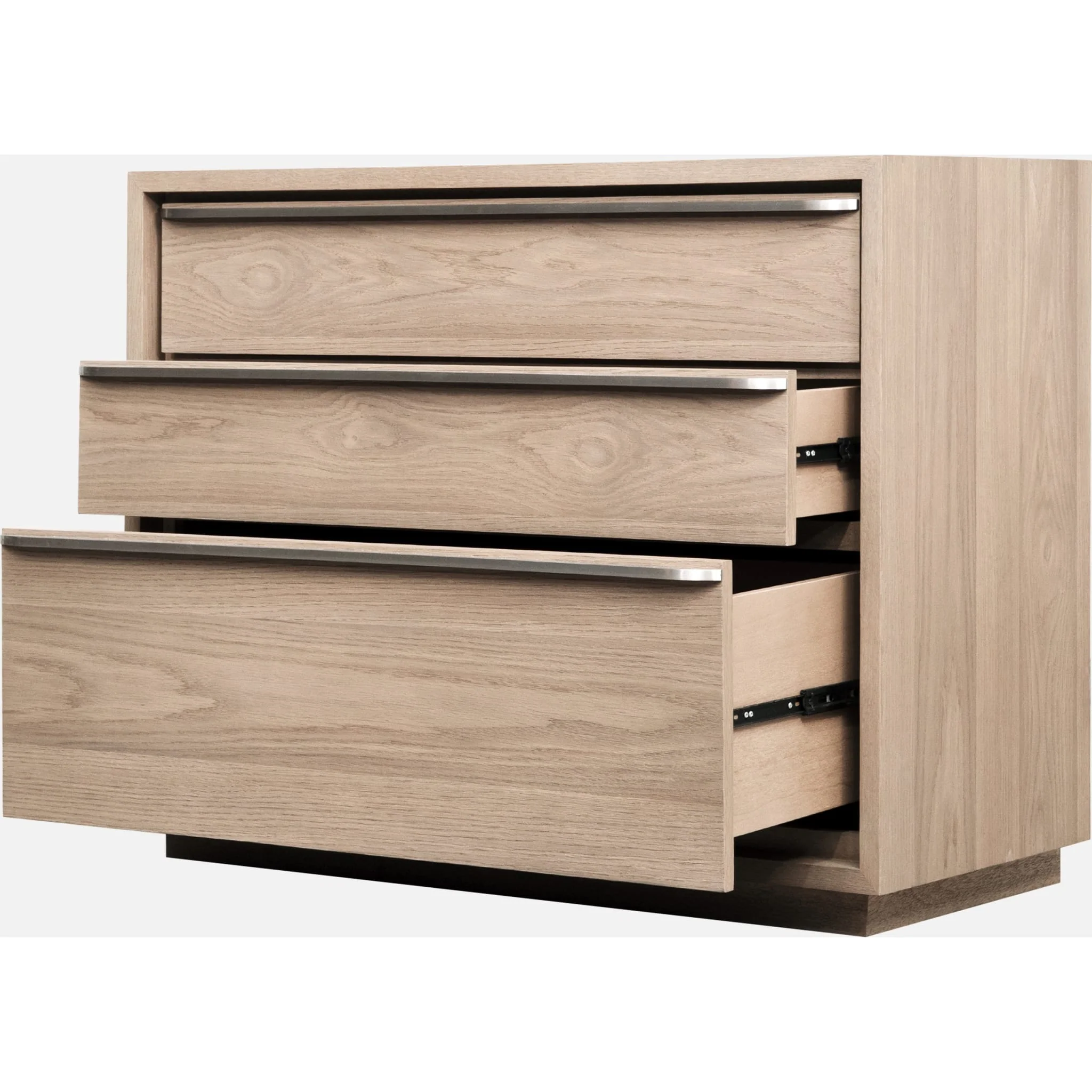 One Coastal Modern Three Drawer USB-charging Nightstand in Bisque - Image 5
