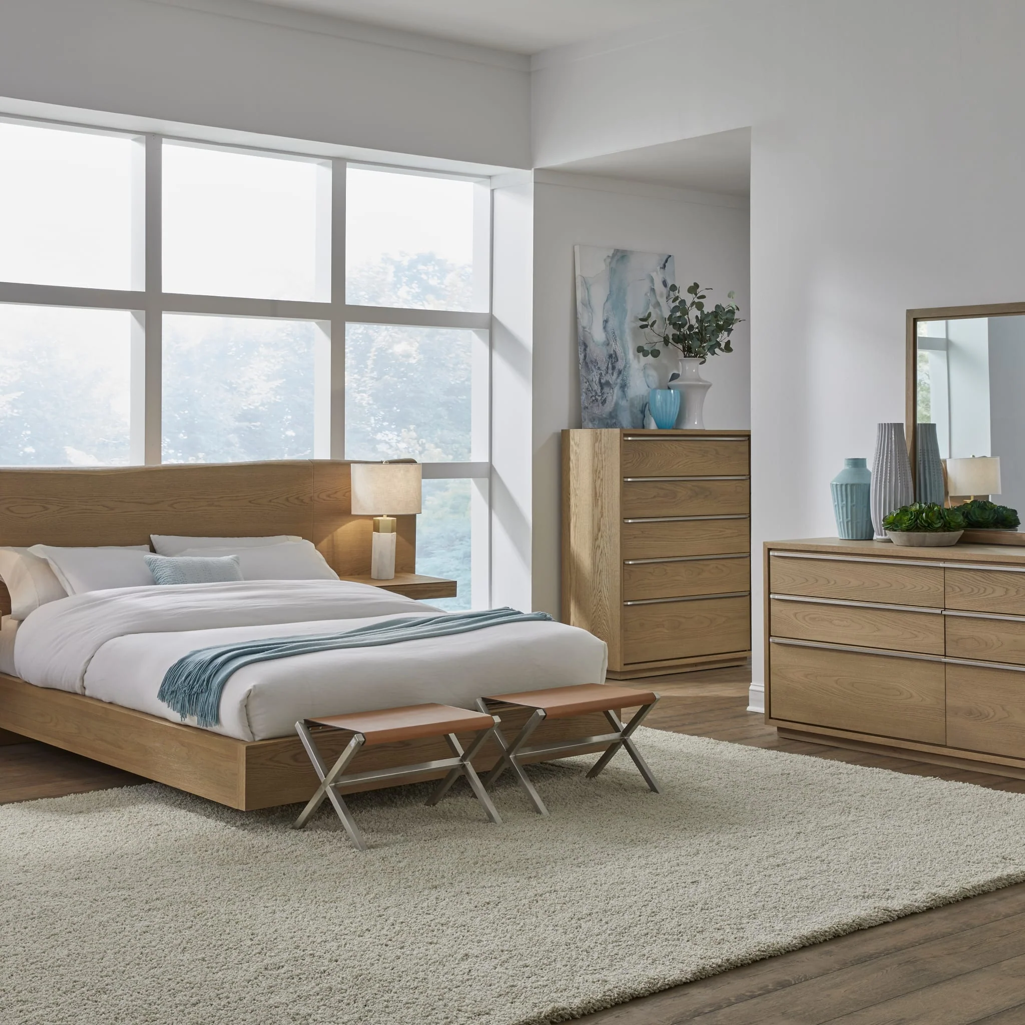 One Coastal Modern Five Drawer Chest in Bisque - Image 8