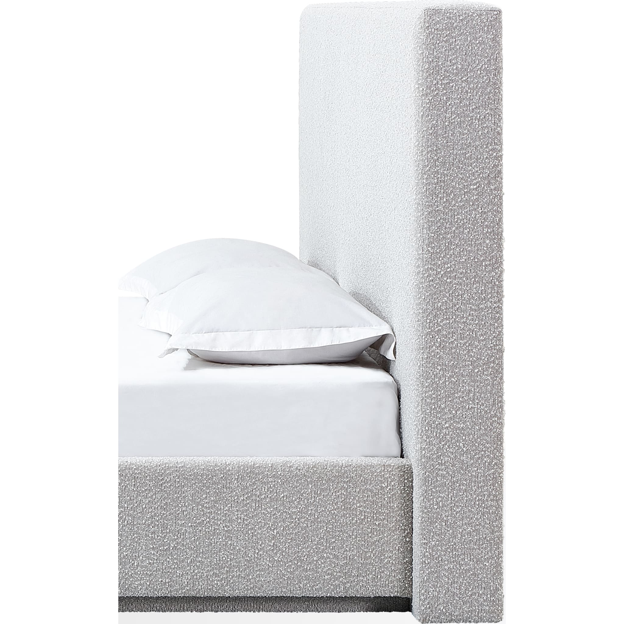One Upholstered Modern Headboard in Cotton Ball Boucle (2026) - Image 3