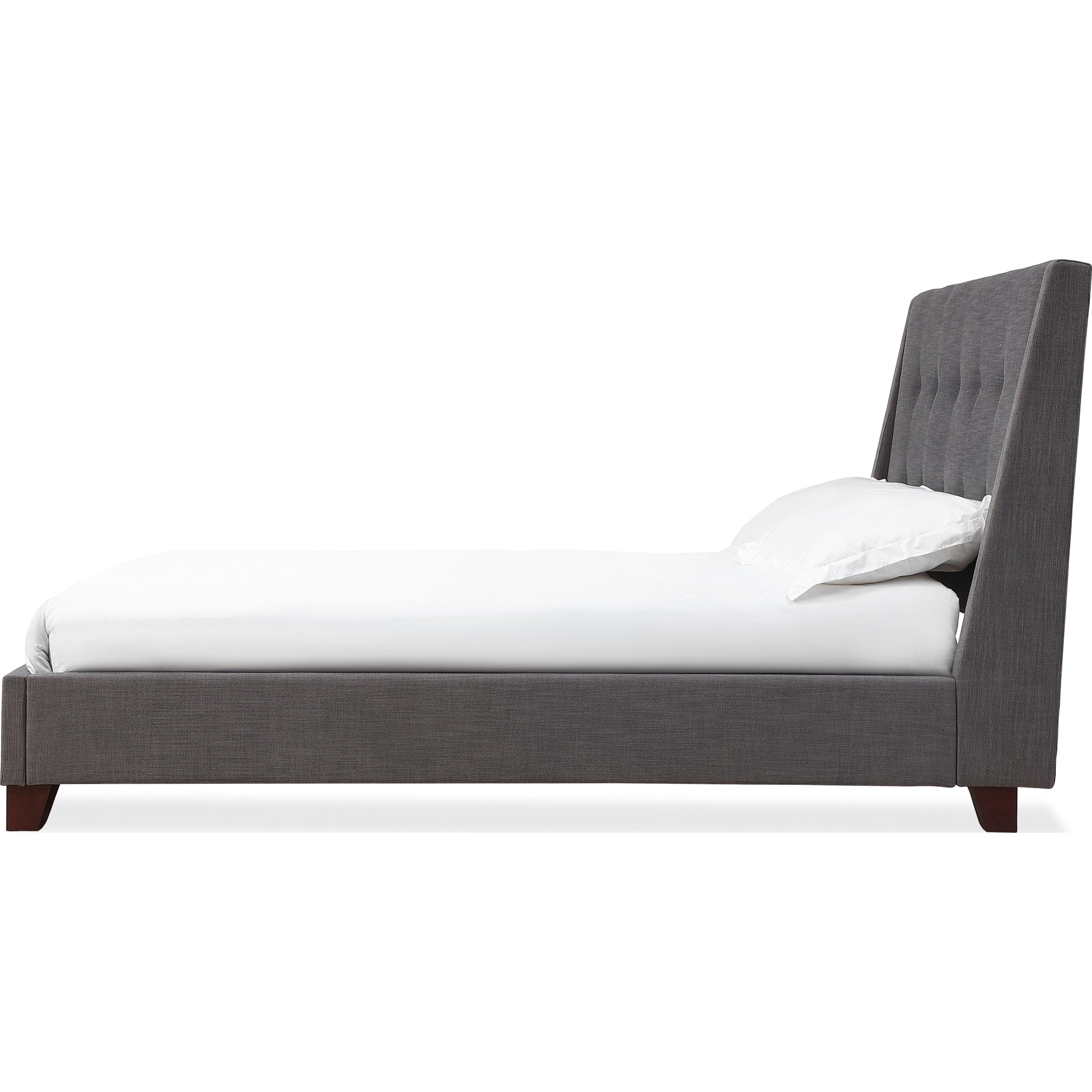 Madera Upholstered Platform Bed in Dark Charcoal - Image 4