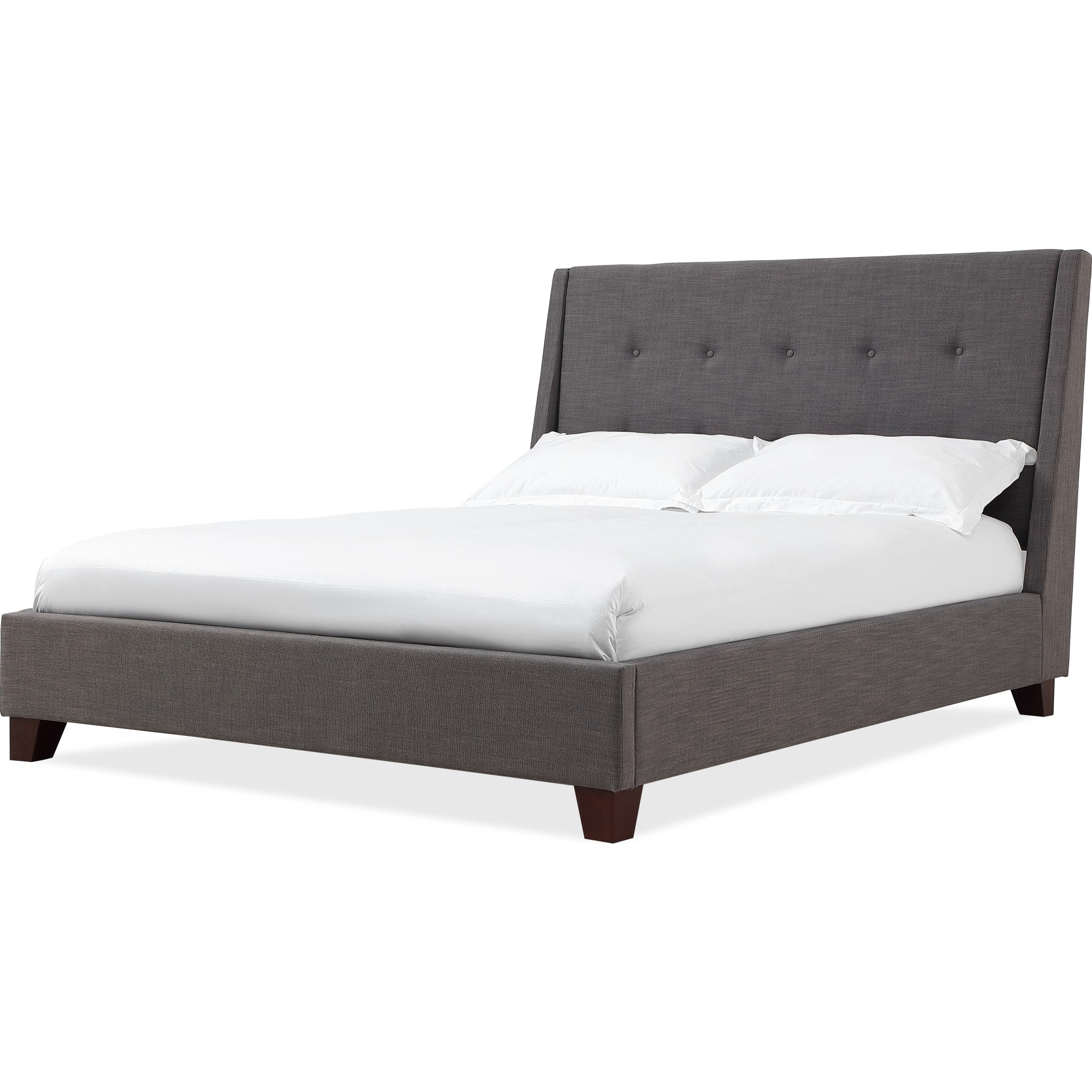 Madera Upholstered Platform Bed in Dark Charcoal - Image 6