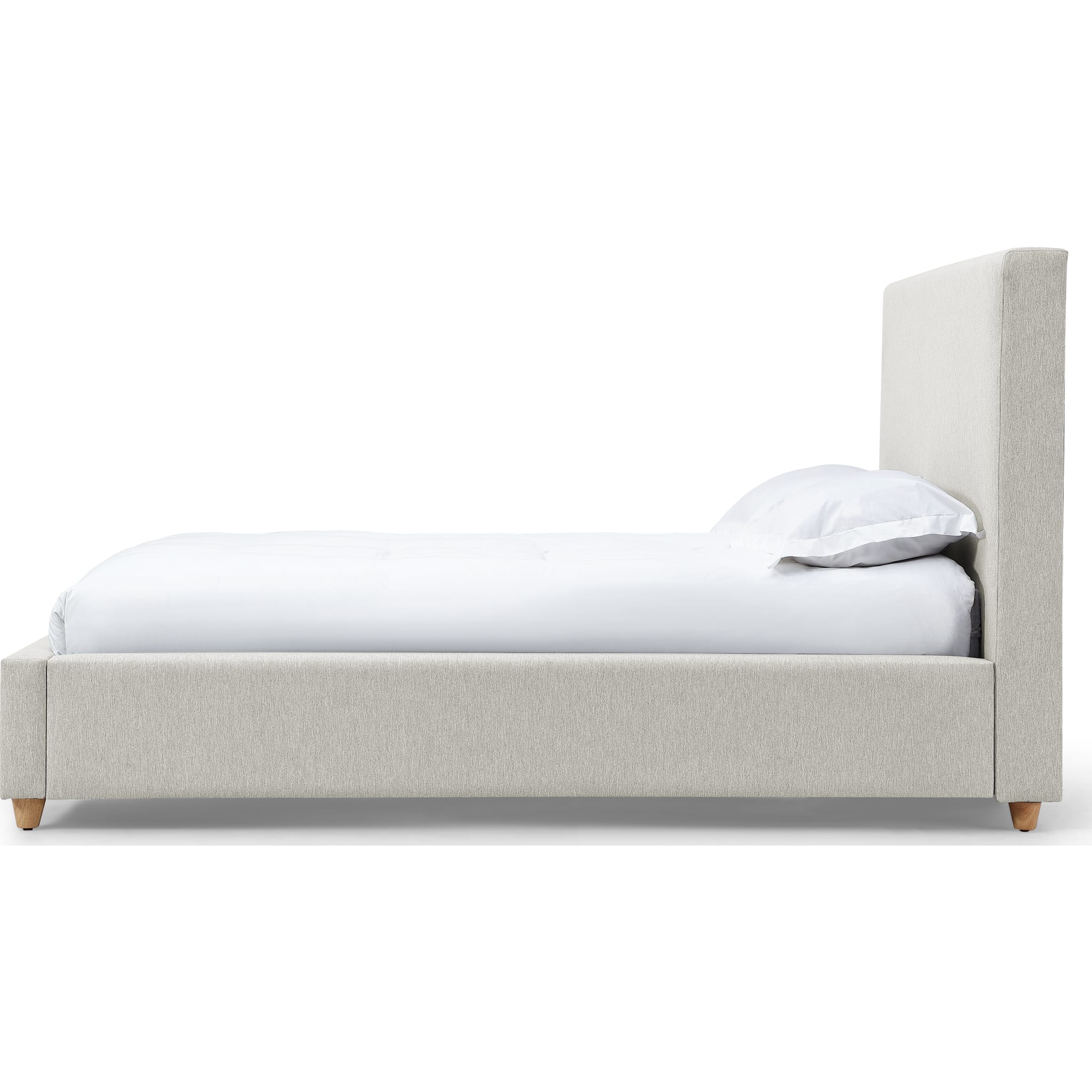 Olivia Upholstered Platform Bed in Ivory - Image 4