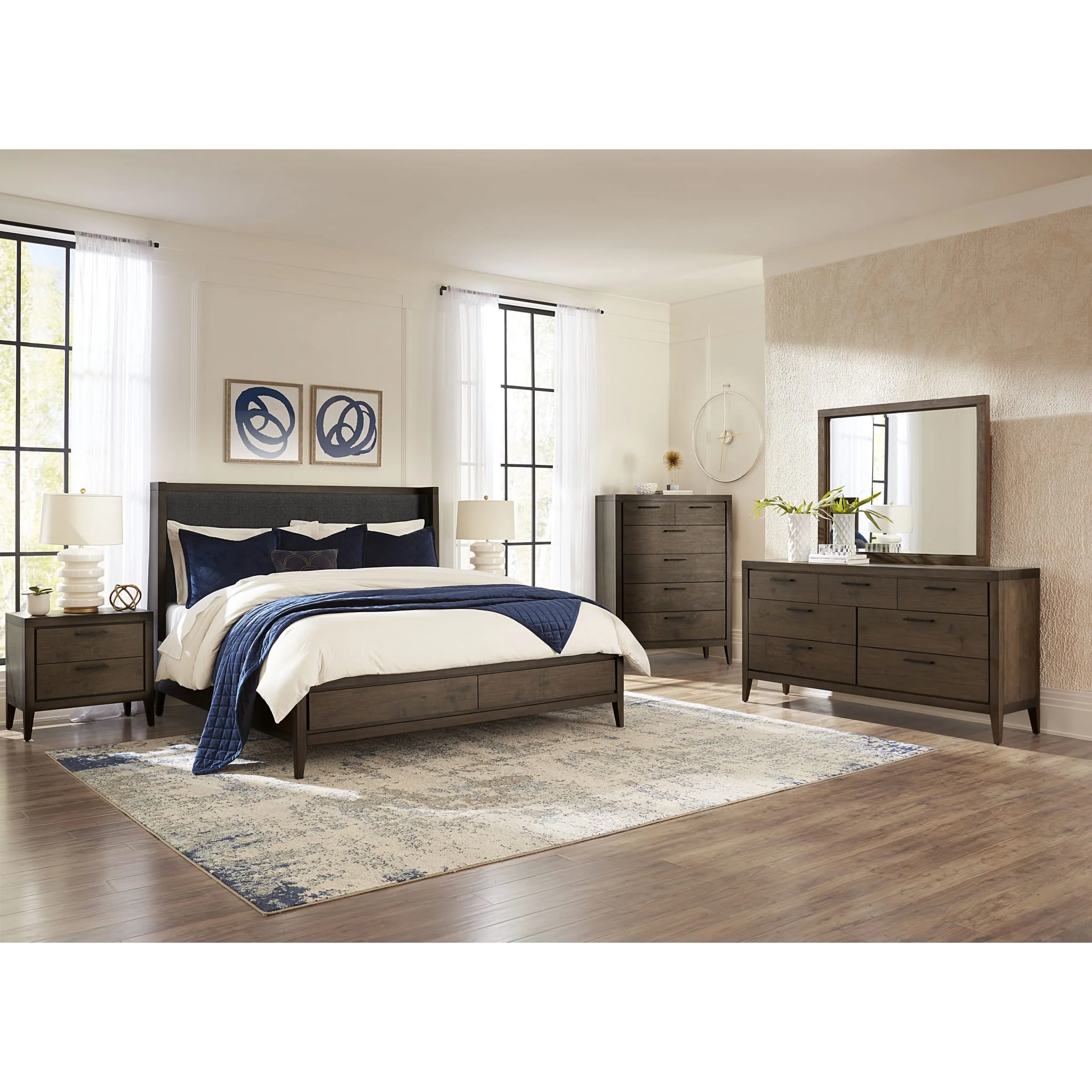 Boracay Five Drawer Walnut Chest in Wild Oats Brown (2024) - Image 4
