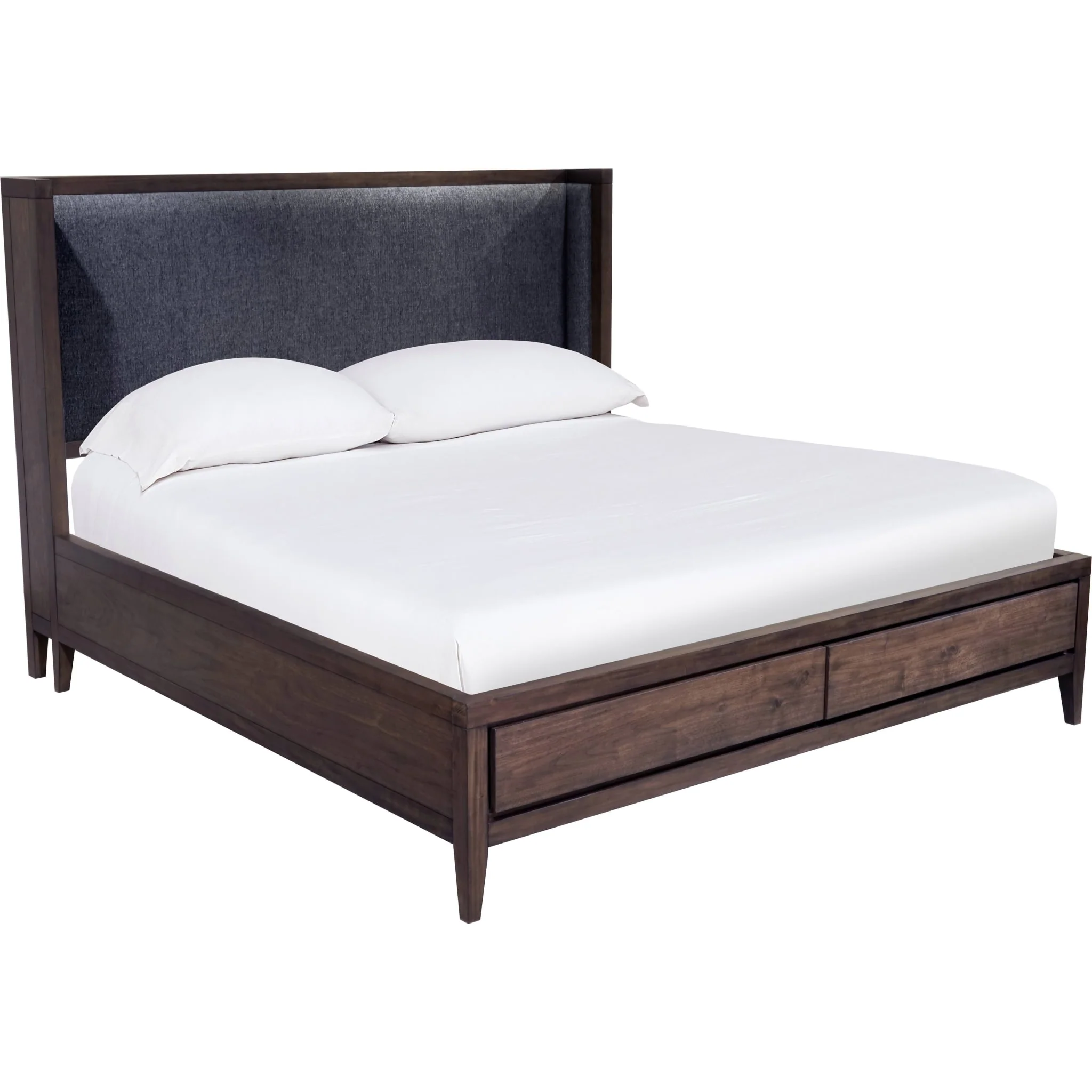 Boracay Upholstered Wingback Storage Bed in Wild Oats Brown - Image 5