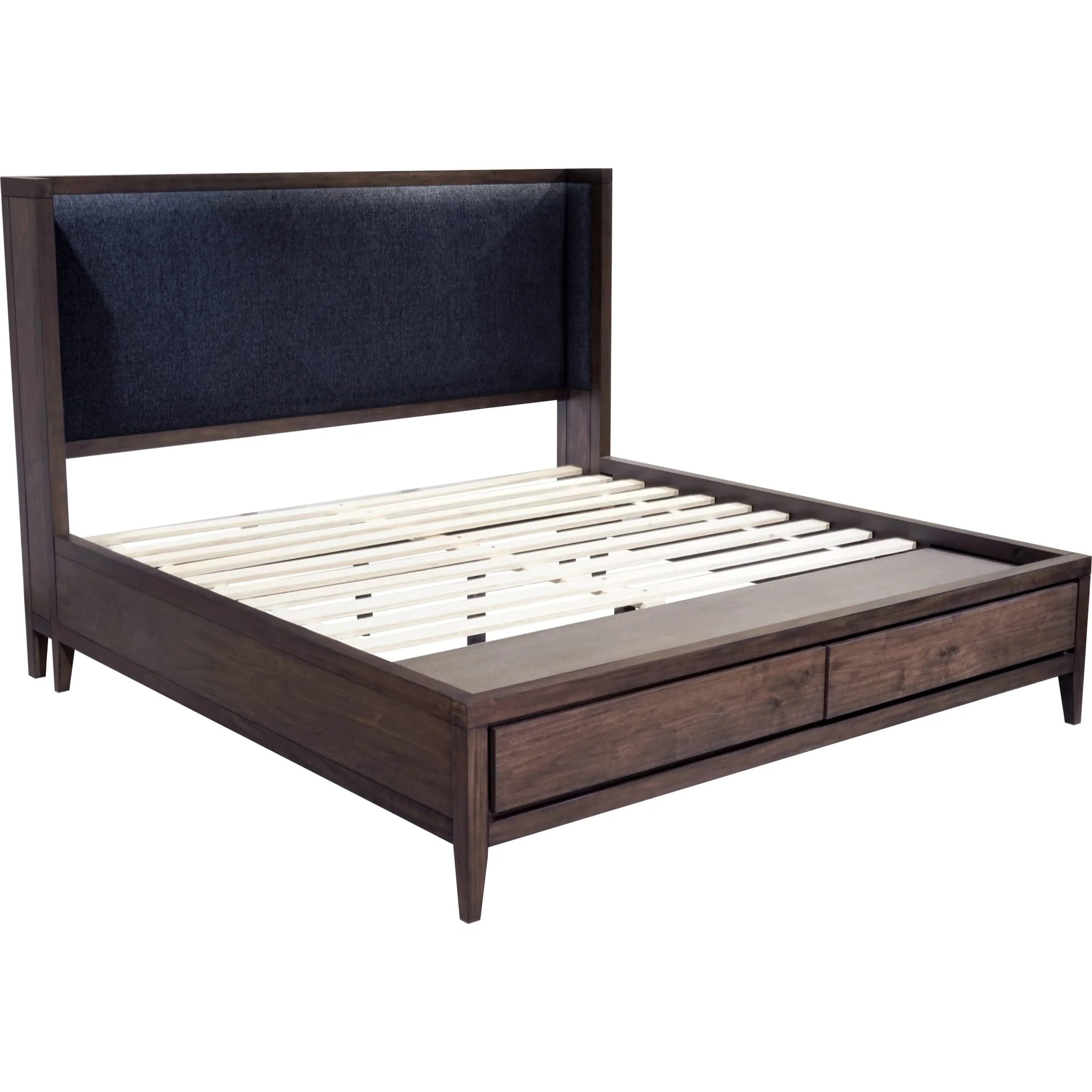 Boracay Upholstered Wingback Storage Bed in Wild Oats Brown - Image 6