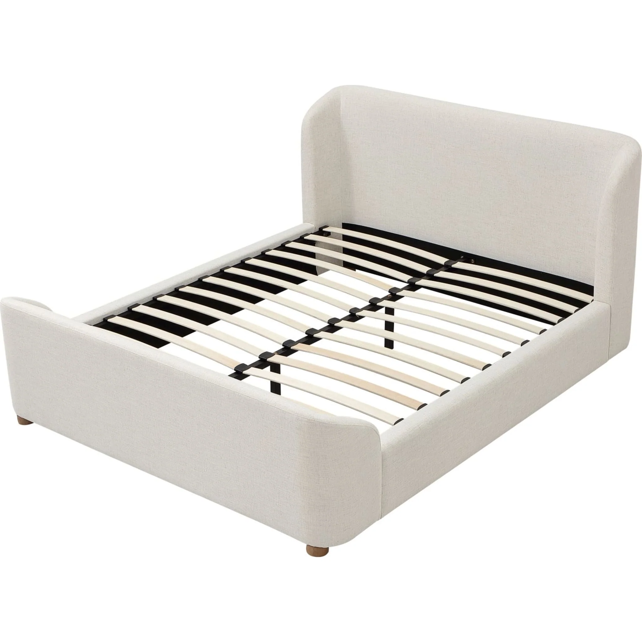 Kiki Upholstered Platform Bed in Whipped Honey Linen - Image 5