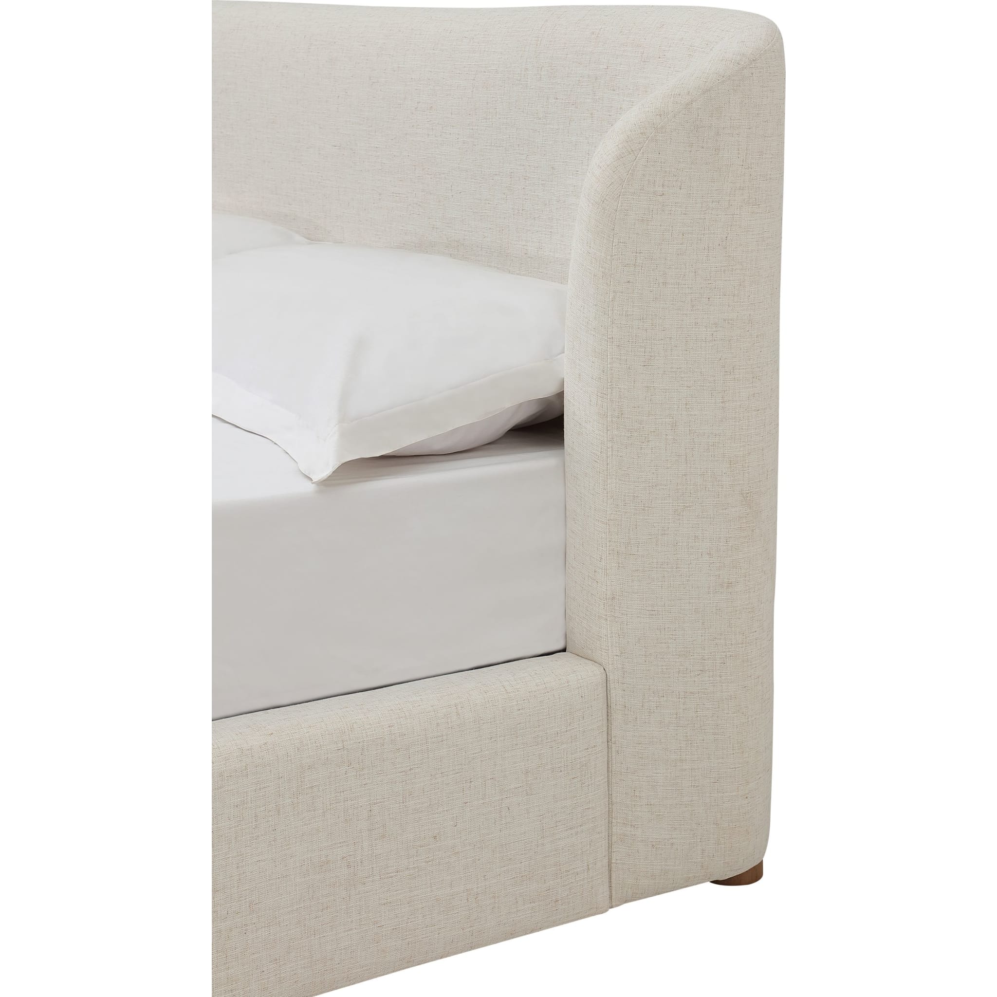 Kiki Upholstered Platform Bed in Whipped Honey Linen - Image 6