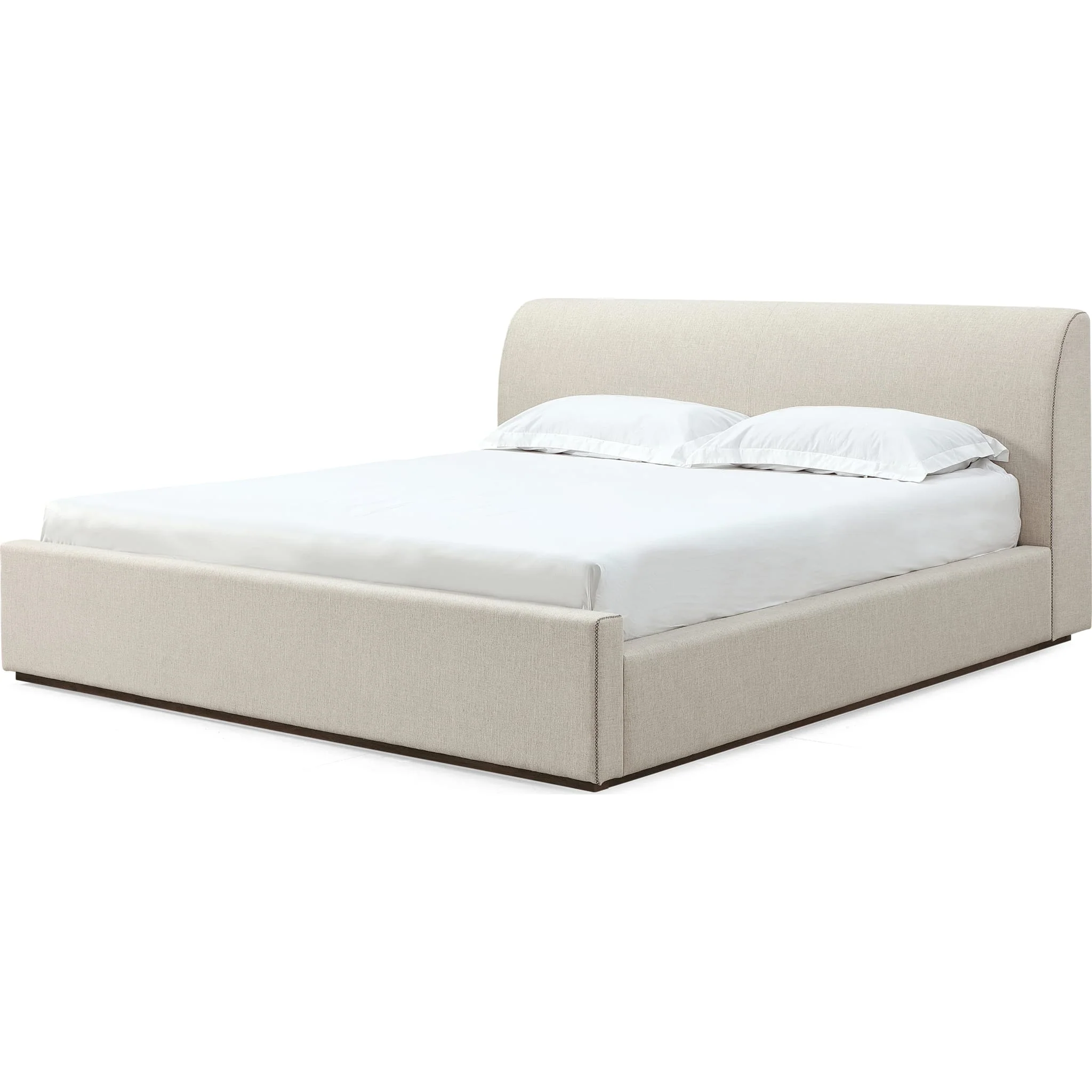 Louis Upholstered Platform Bed in Natural Linen - Image 6