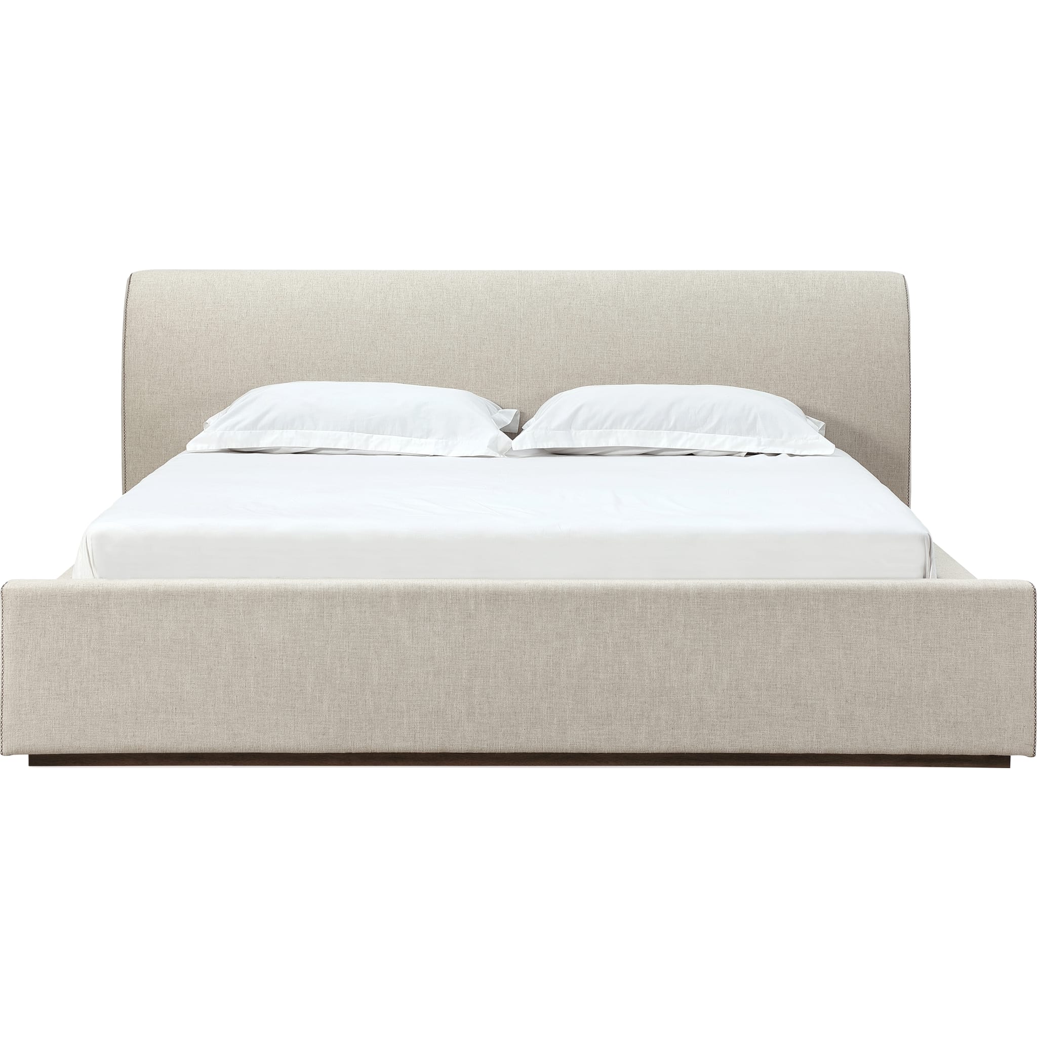Louis Upholstered Platform Bed in Natural Linen - Image 9