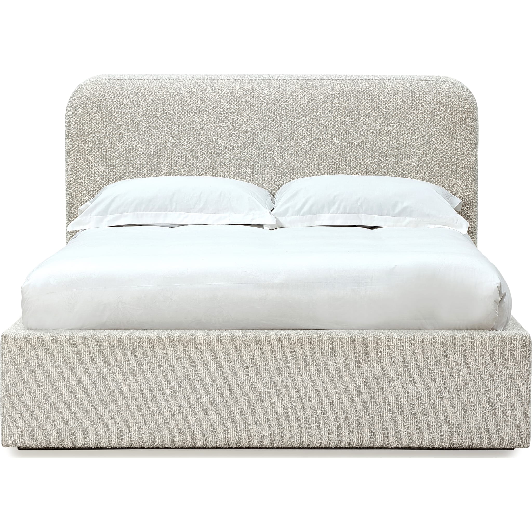 Off-White Upholstered Platform Bed in Ricotta Boucle (2026) - Image 6
