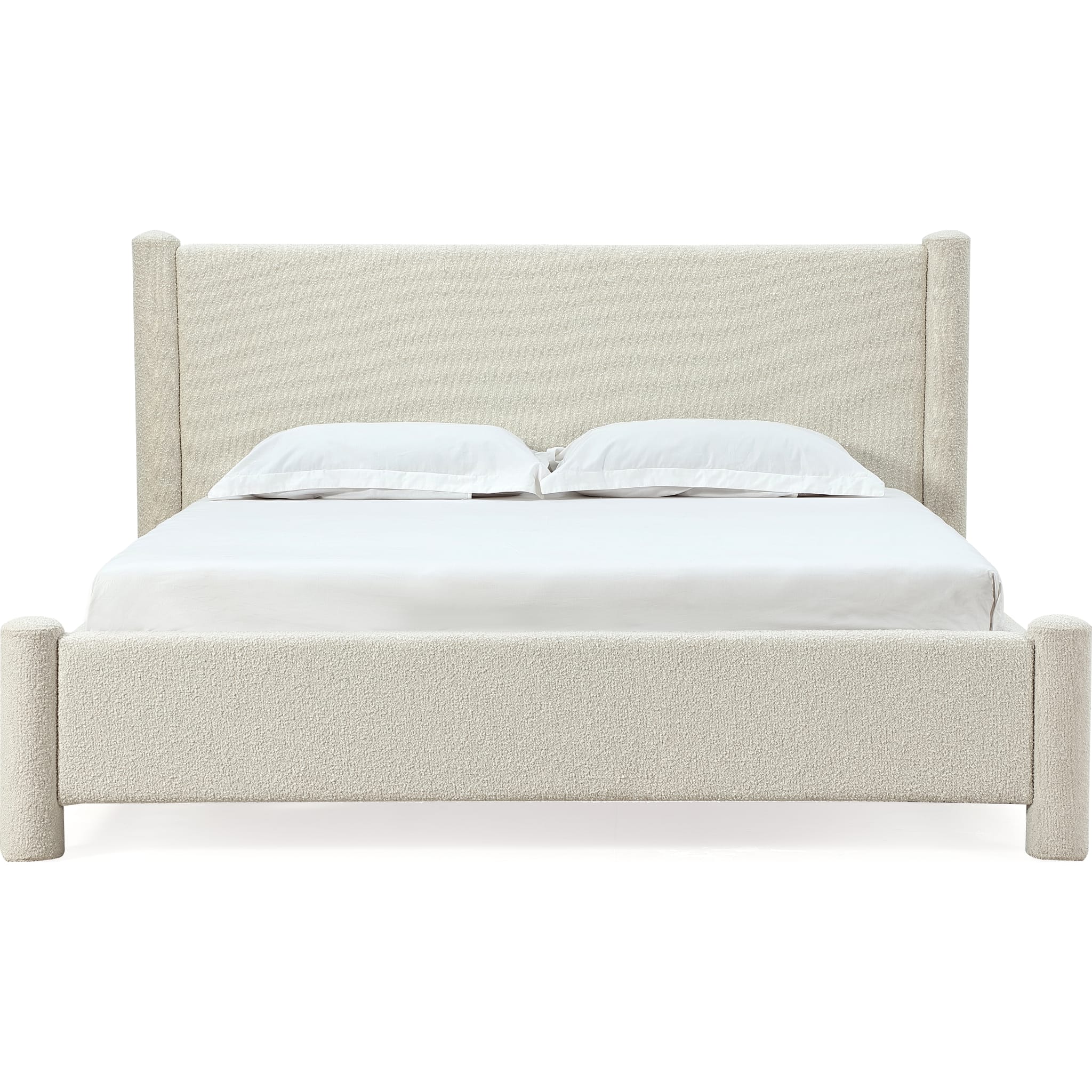 Burke Upholstered Platform Bed in Cottage Cheese Boucle - Image 5