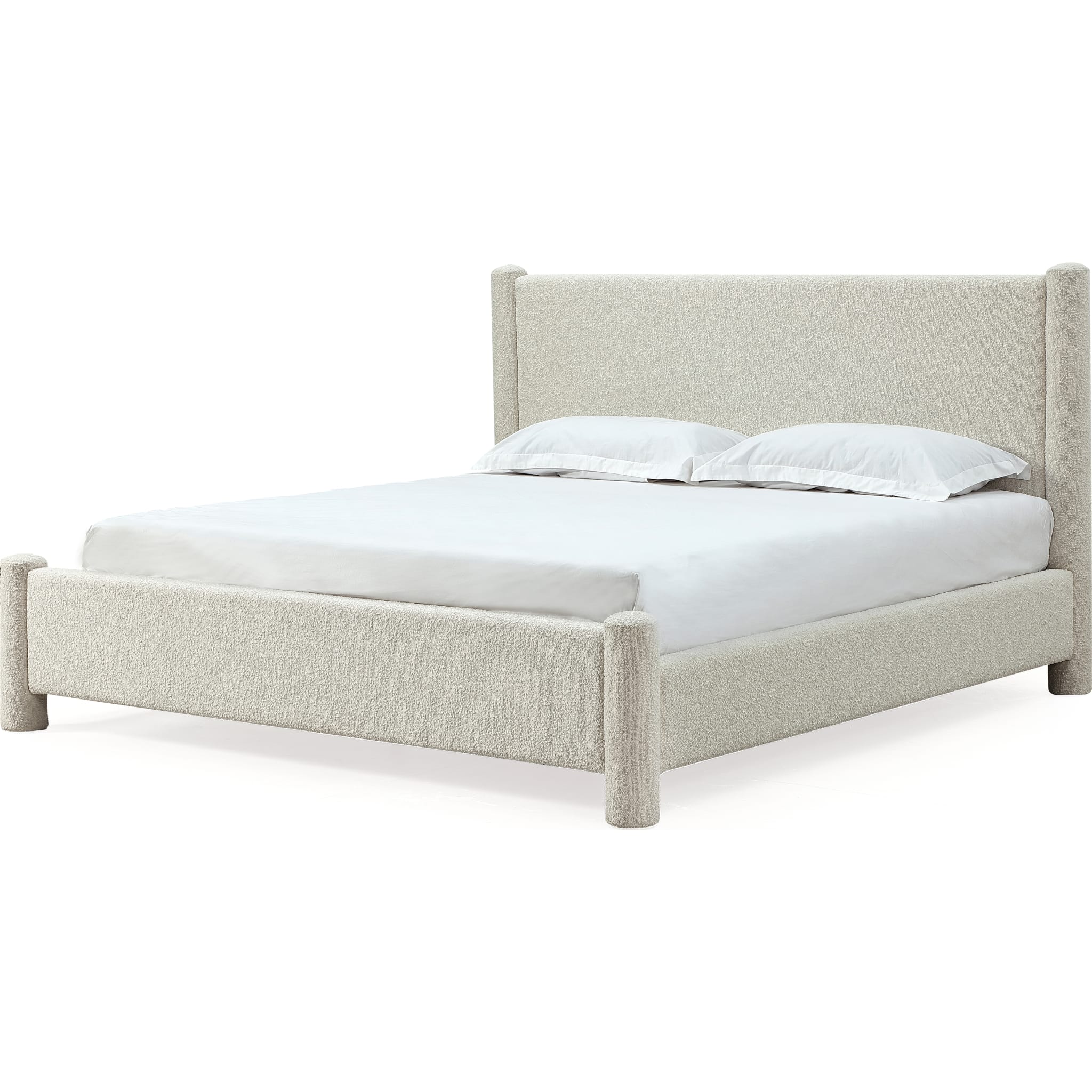 Burke Upholstered Platform Bed in Cottage Cheese Boucle - Image 6