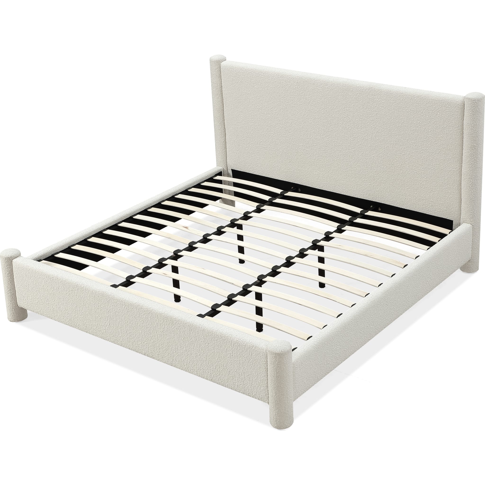 Burke Upholstered Platform Bed in Cottage Cheese Boucle - Image 8
