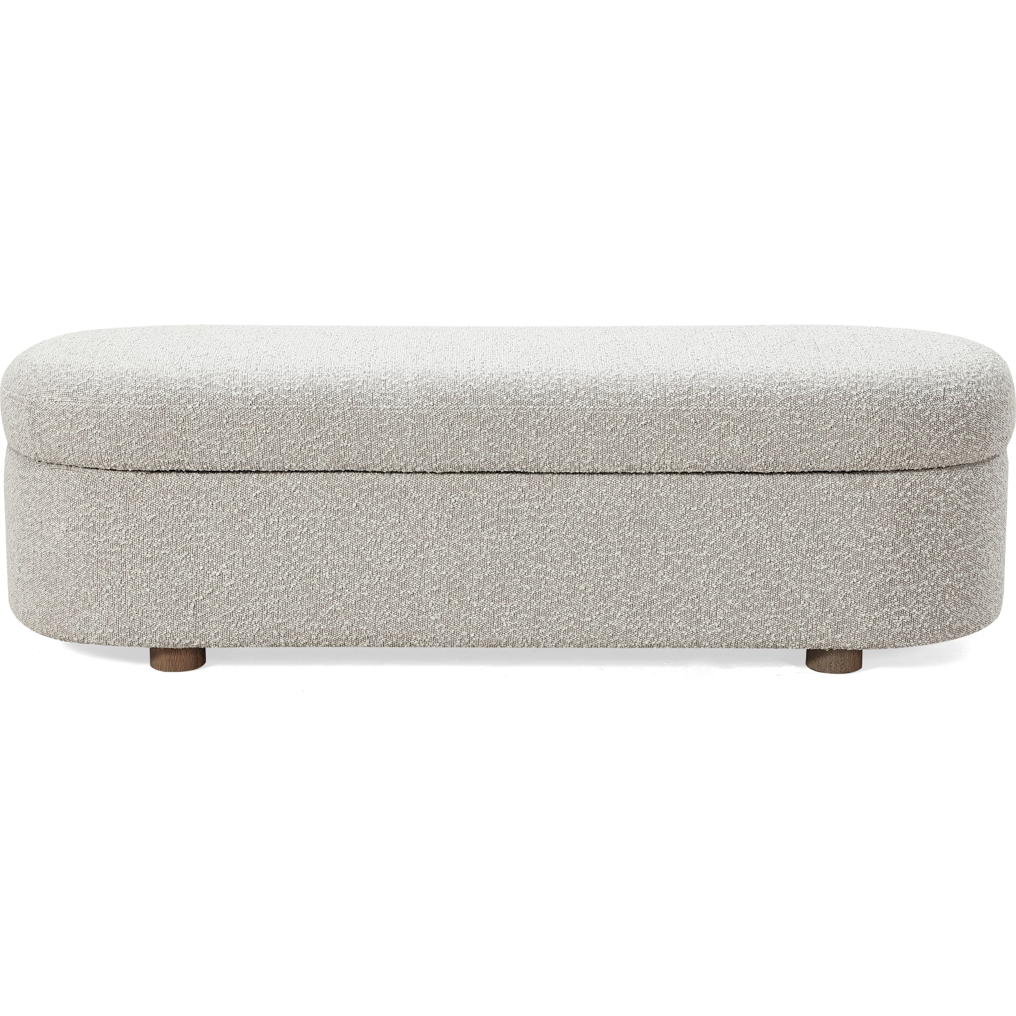 Kiki Upholstered Hinged Storage Bench in Cotton Ball Boucle - Image 3