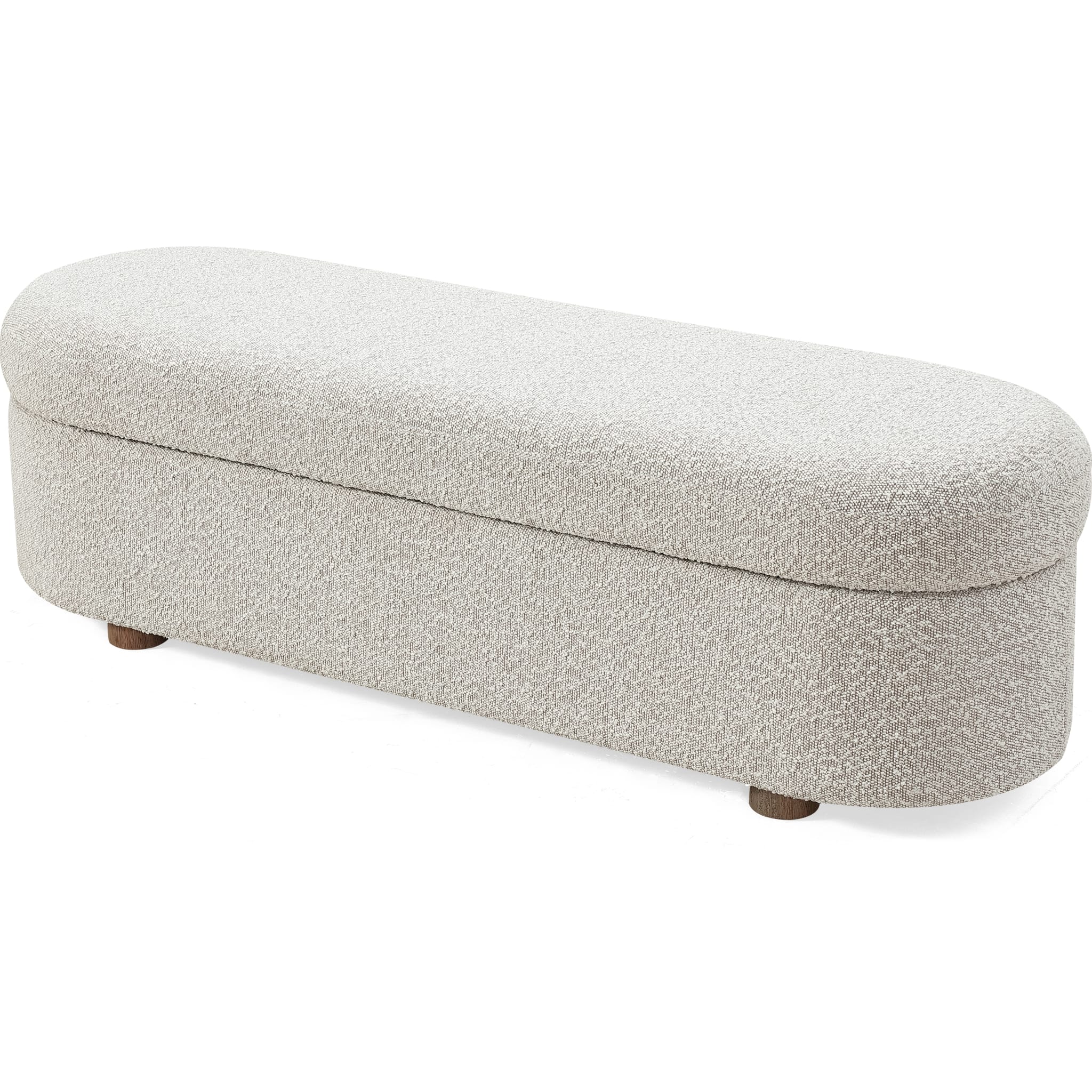 Kiki Upholstered Hinged Storage Bench in Cotton Ball Boucle - Image 4