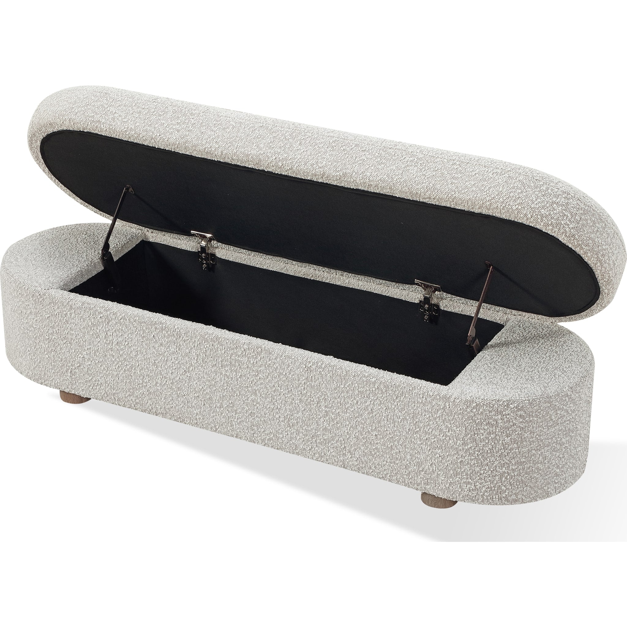 Kiki Upholstered Hinged Storage Bench in Cotton Ball Boucle - Image 5