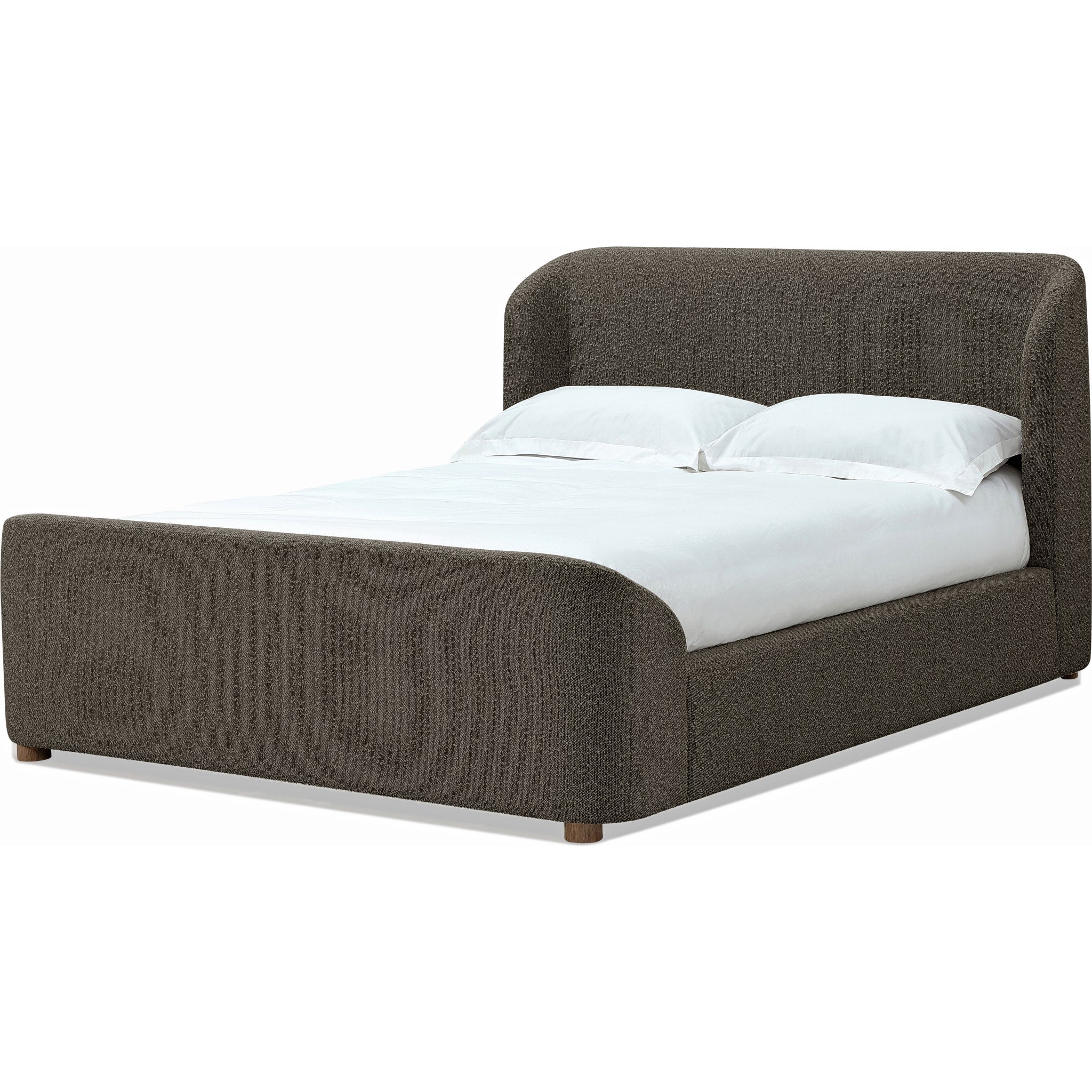 Kiki Upholstered Platform Bed in Pumpernickel Boucle - Image 5