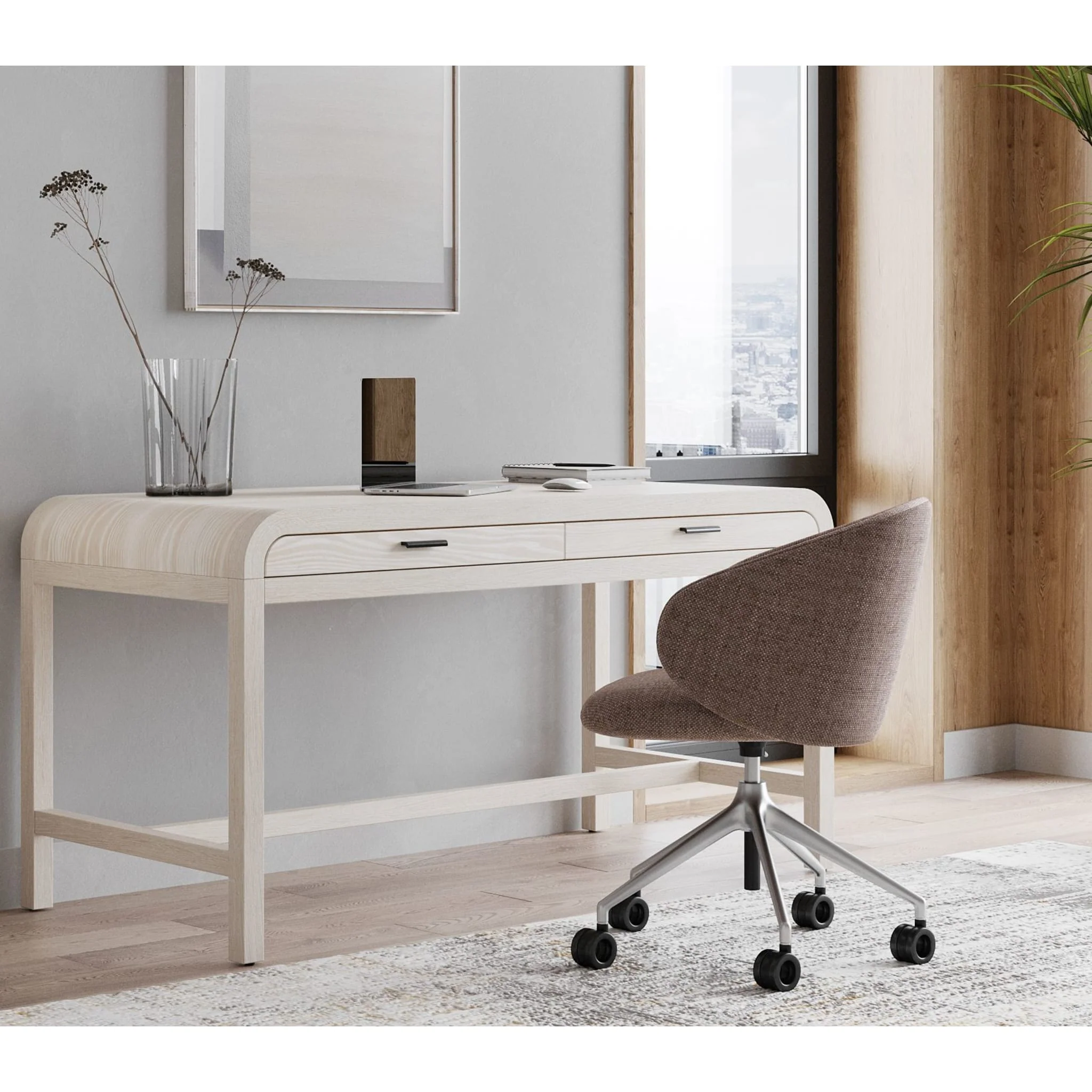Drake Two Drawer Writing Desk in Sugar - Image 4