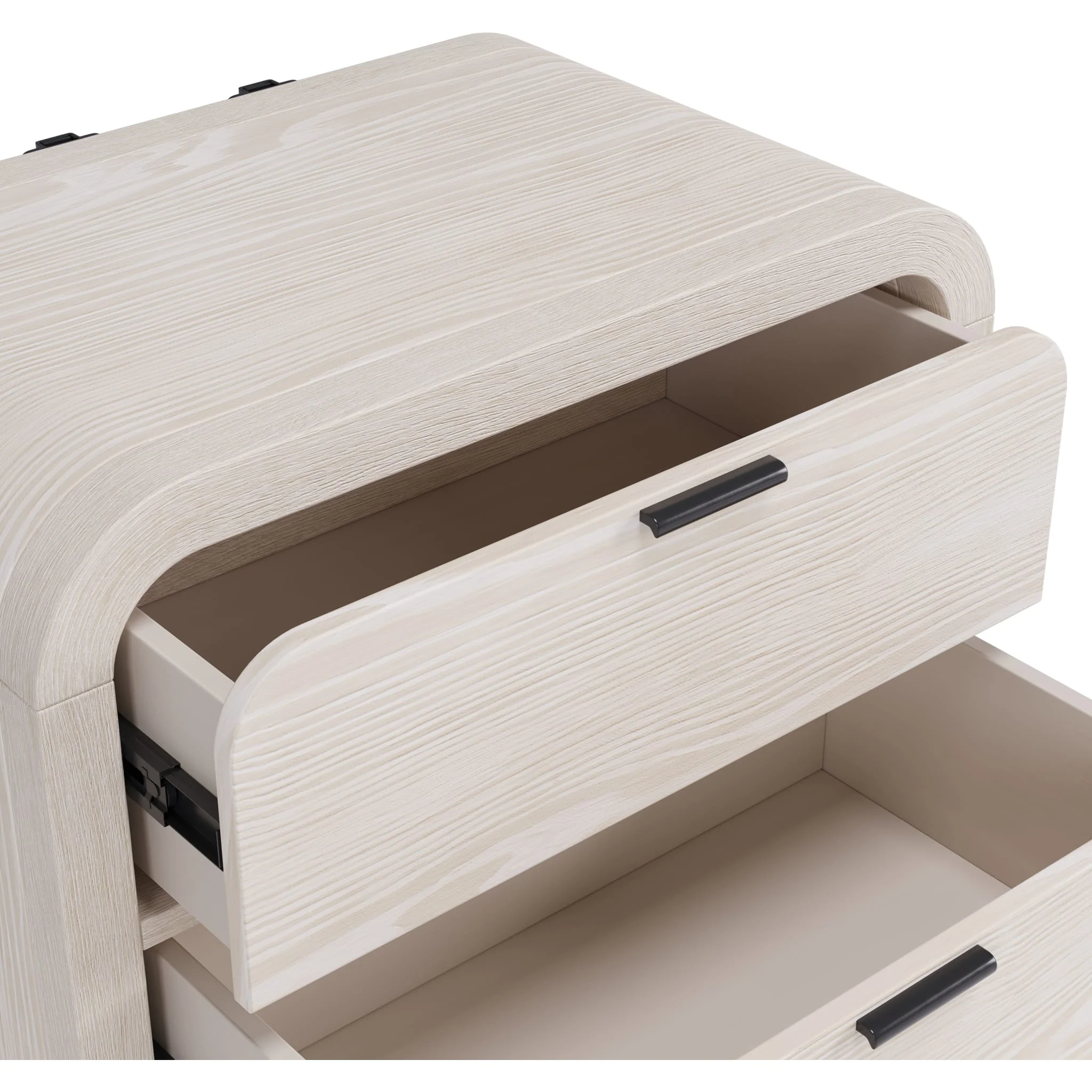 Drake Two Drawer USB-Charging Nightstand in Sugar - Image 4