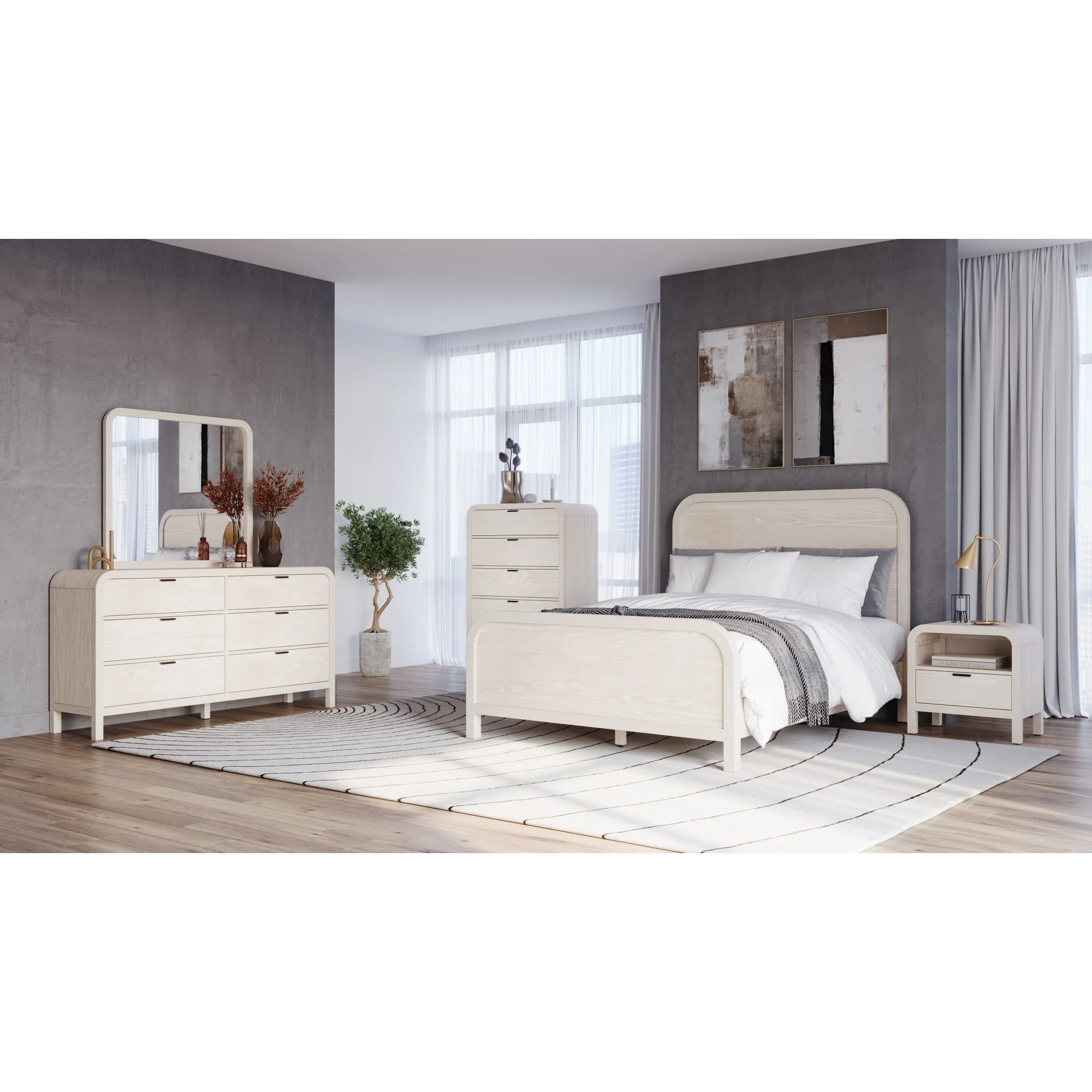 Drake One Drawer One Shelf USB-Charging Nightstand in Sugar - Image 6