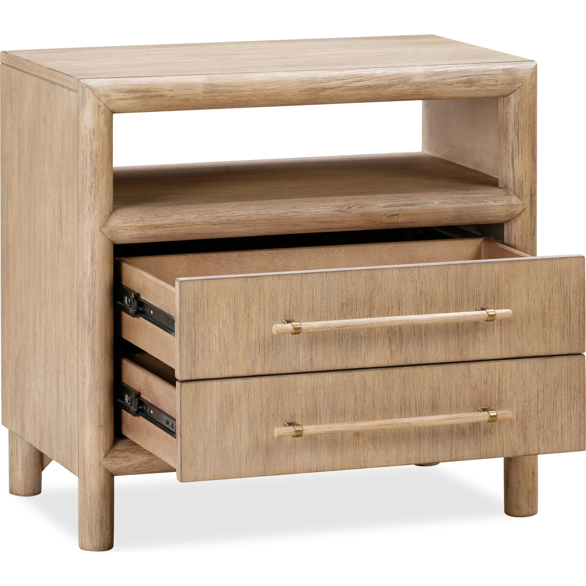 Dorsey Two Drawer USB-charging Nightstand in Granola - Image 4