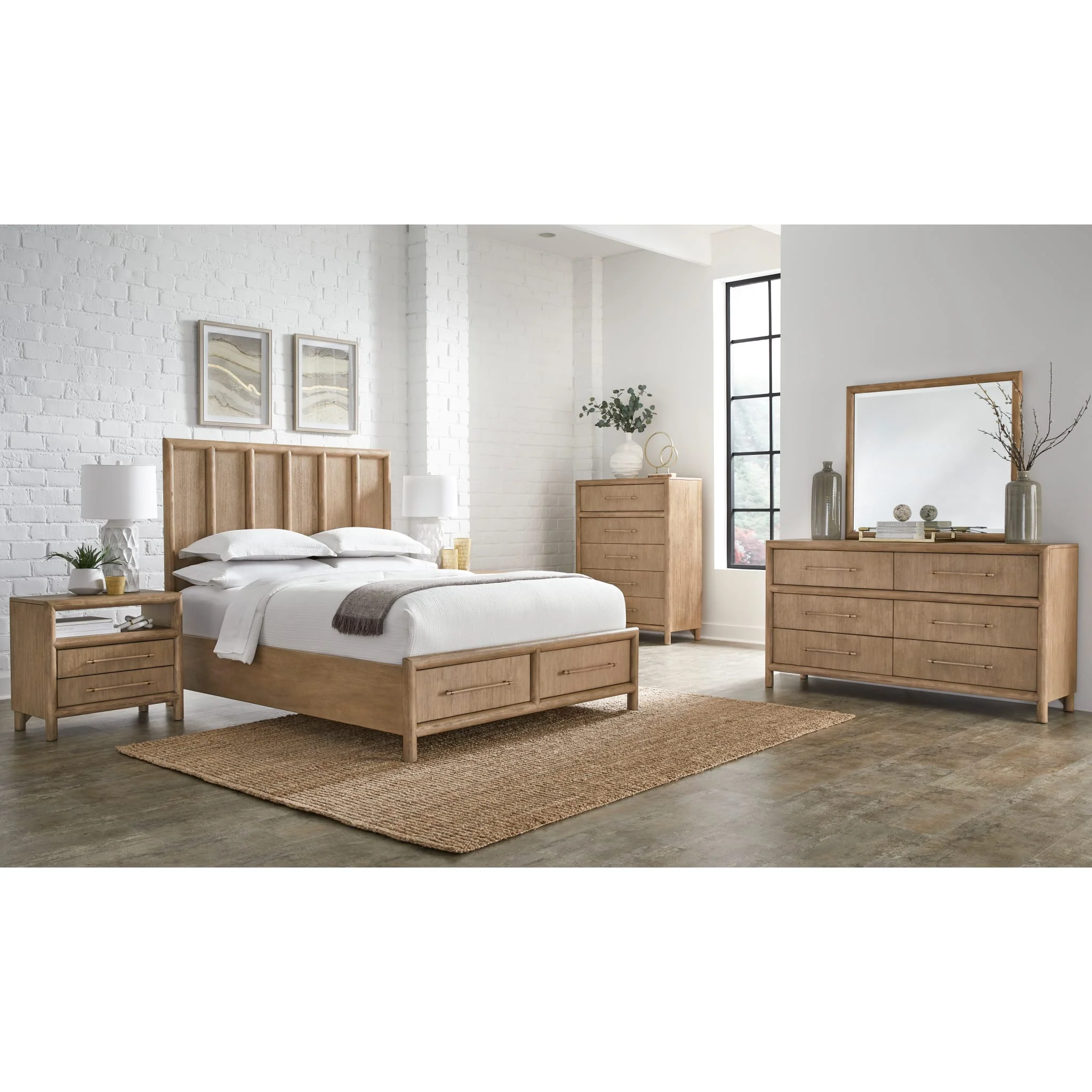 Dorsey Two Drawer USB-charging Nightstand in Granola - Image 6