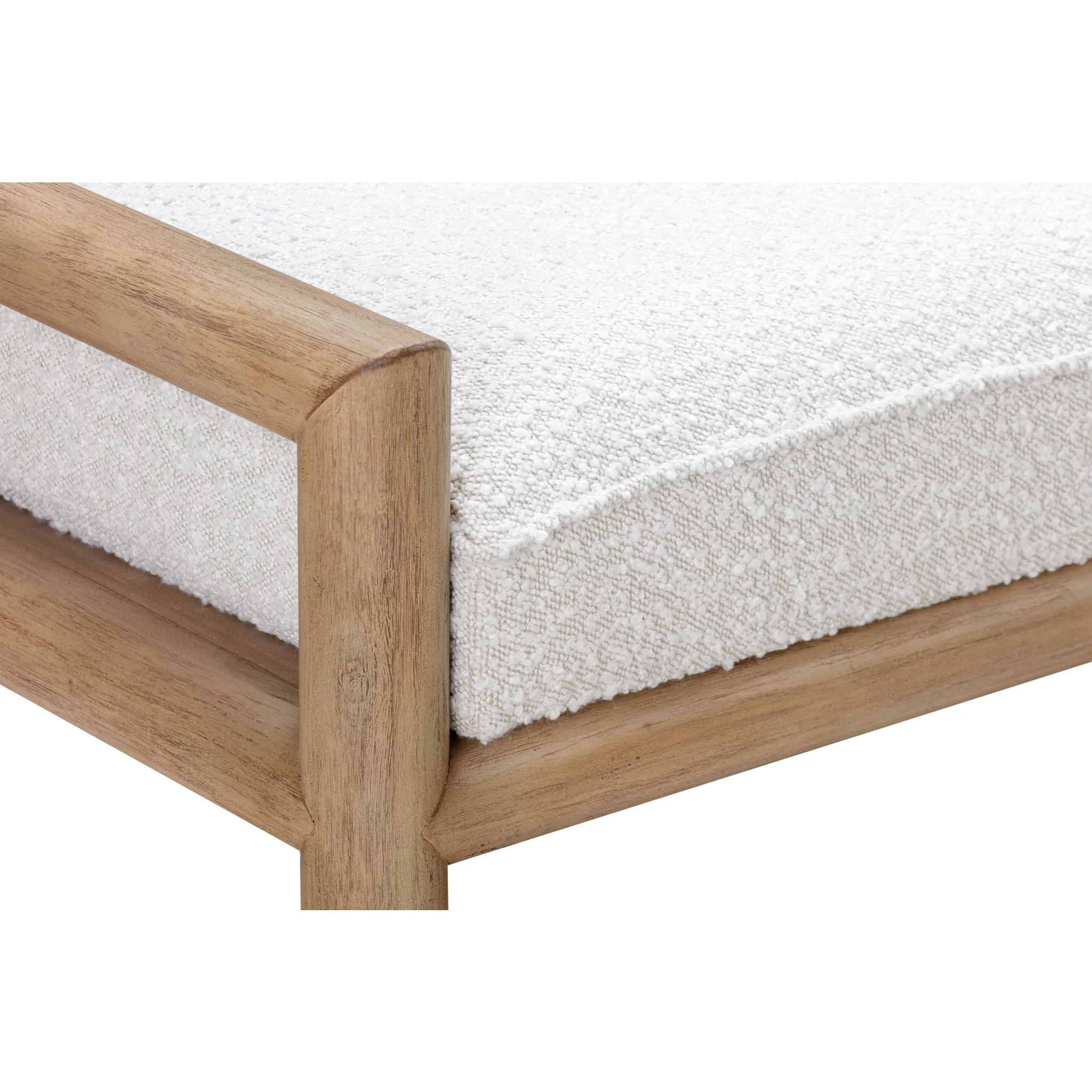 Dorsey Boucle Upholstered Wooden Bench in Granola and Ricotta - Image 5
