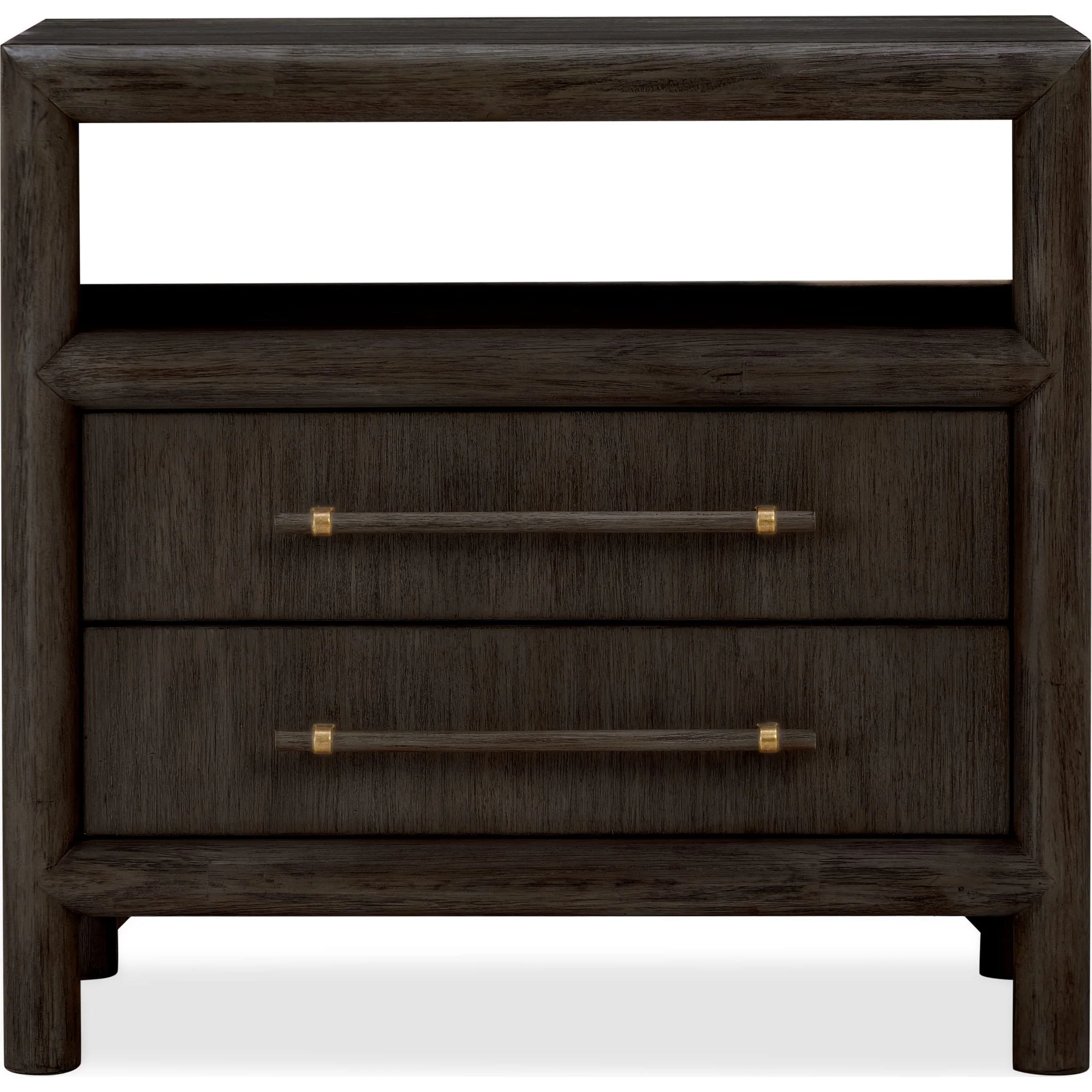 Dorsey Two Drawer USB-charging Nightstand in Basalt Grey - Image 3