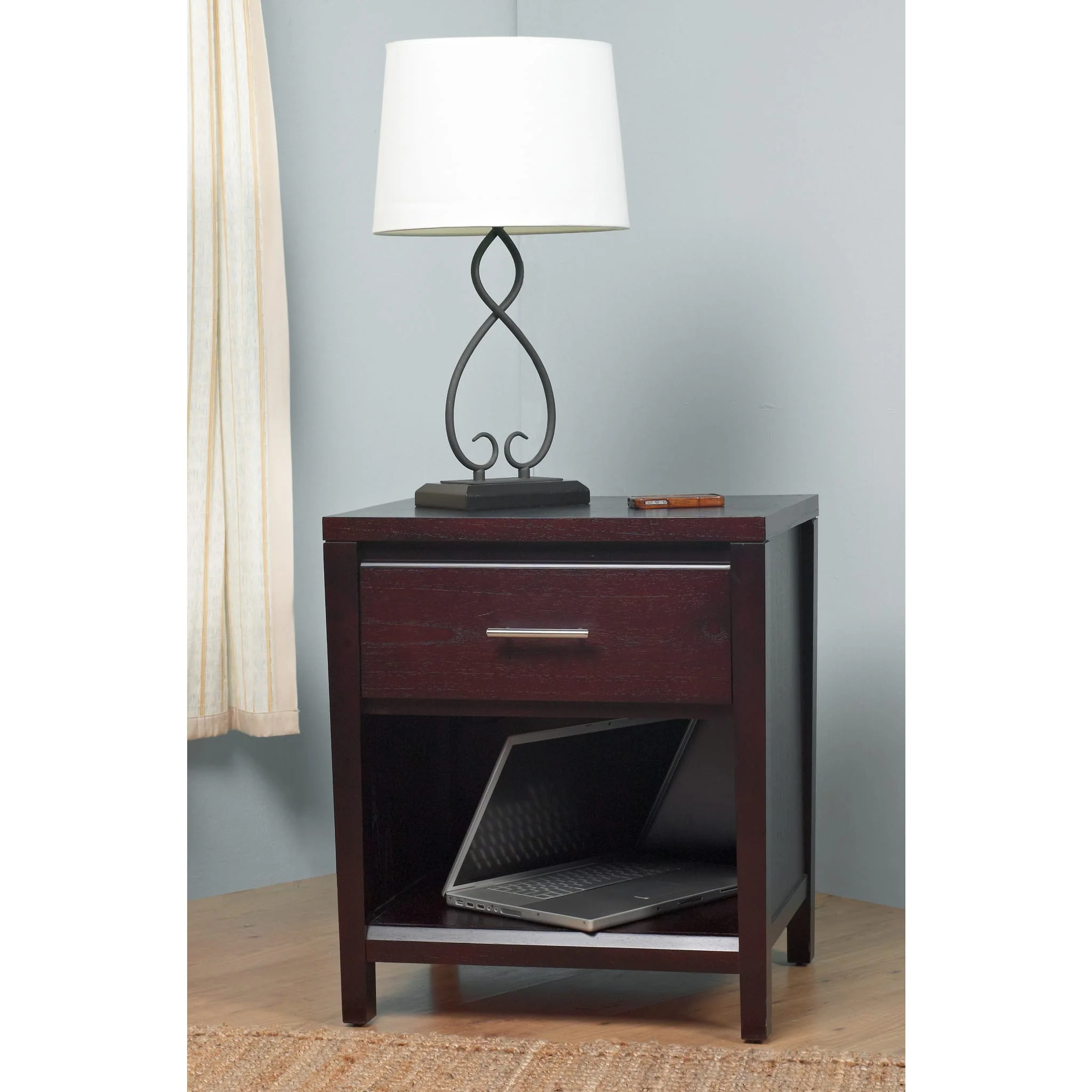 Nevis One Drawer Nightstand in Espresso - Image 5