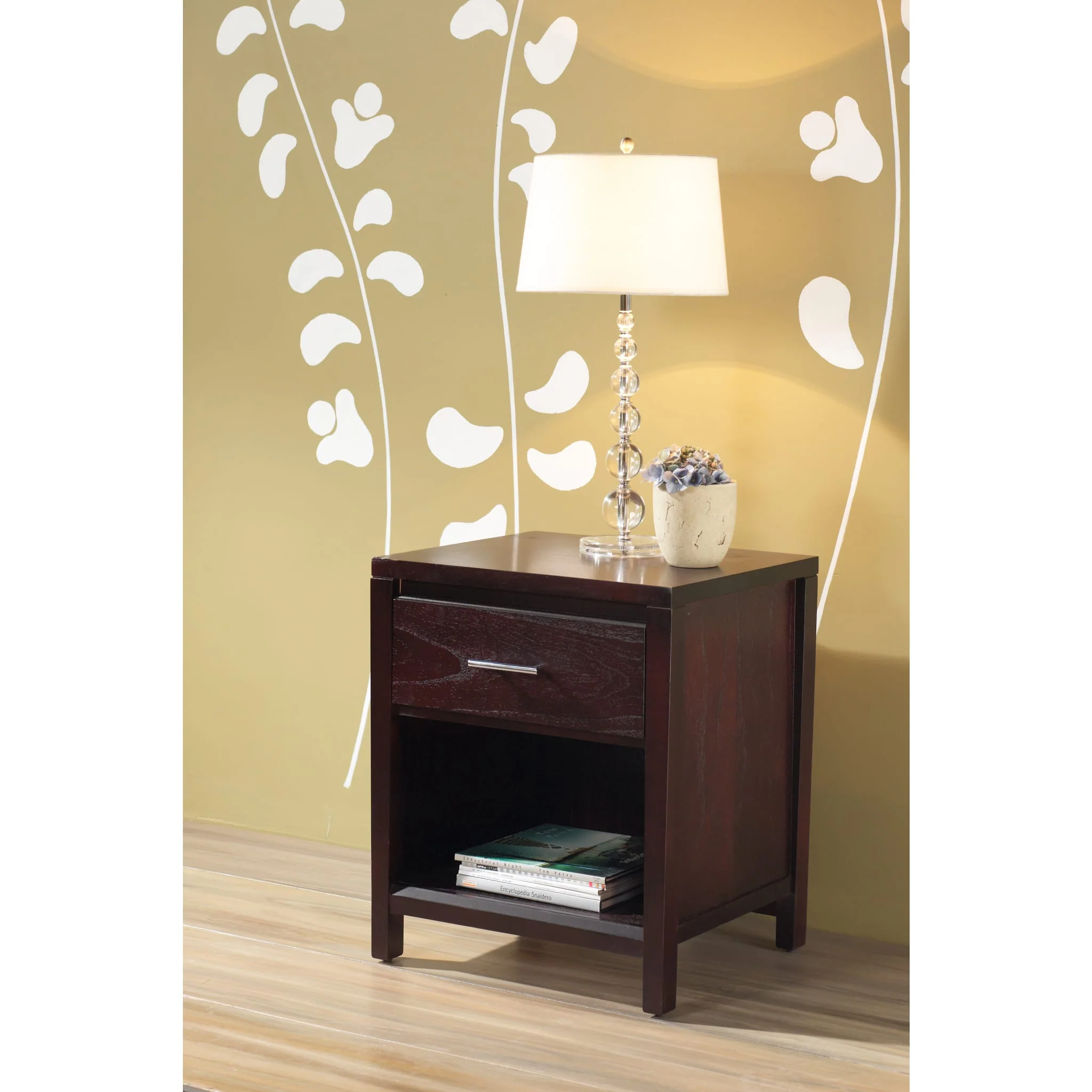 Nevis One Drawer Nightstand in Espresso - Image 6