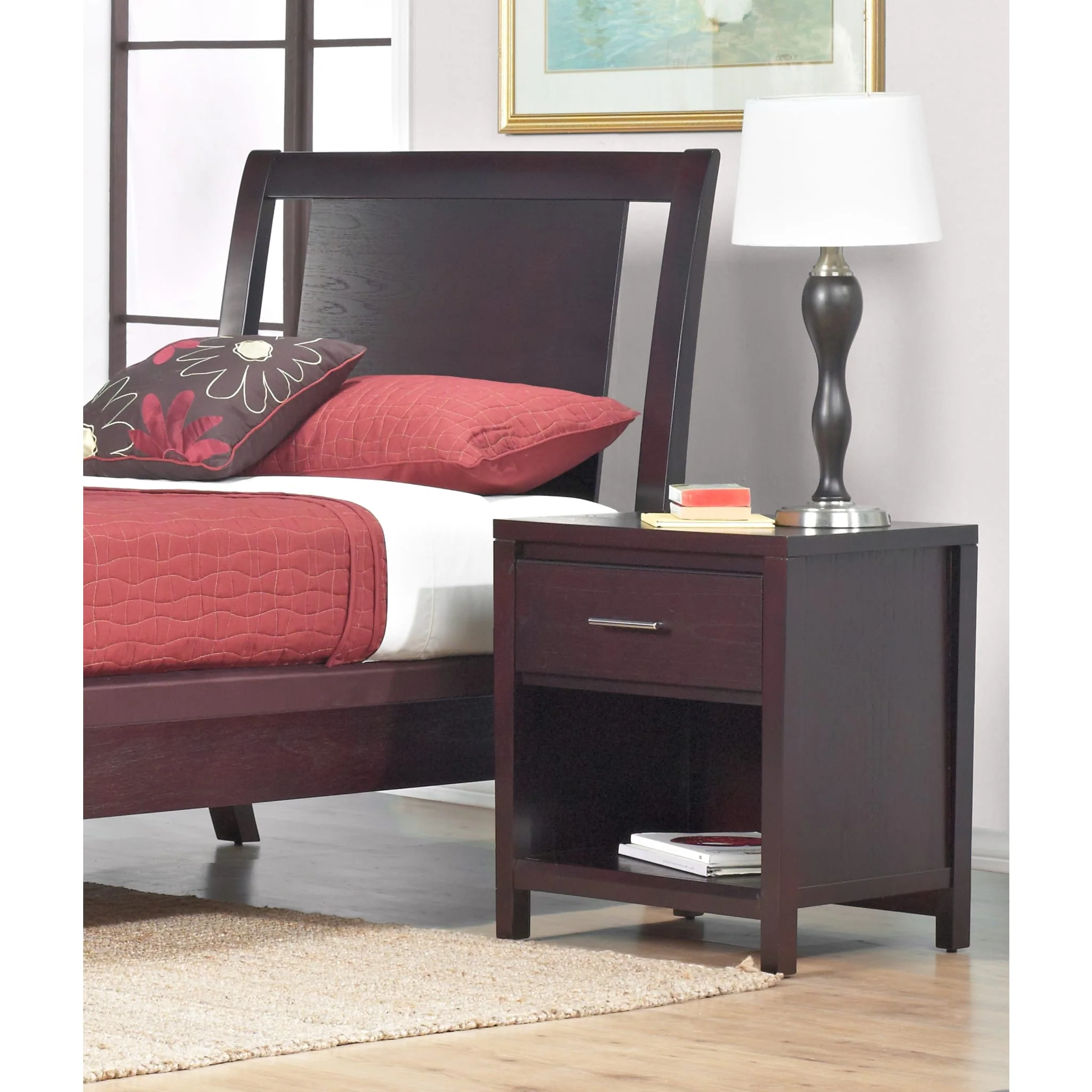 Nevis One Drawer Nightstand in Espresso - Image 9