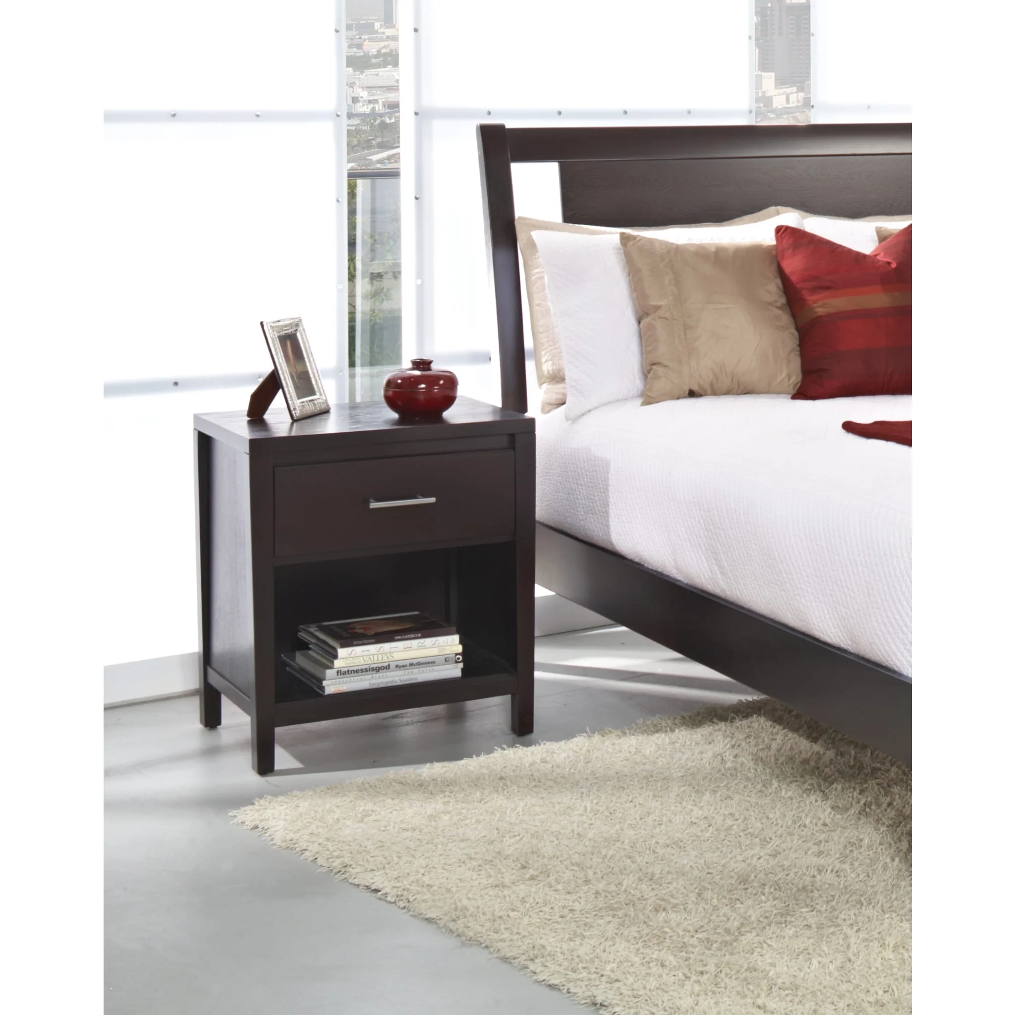 Nevis Charging Station Nightstand in Espresso - Image 13