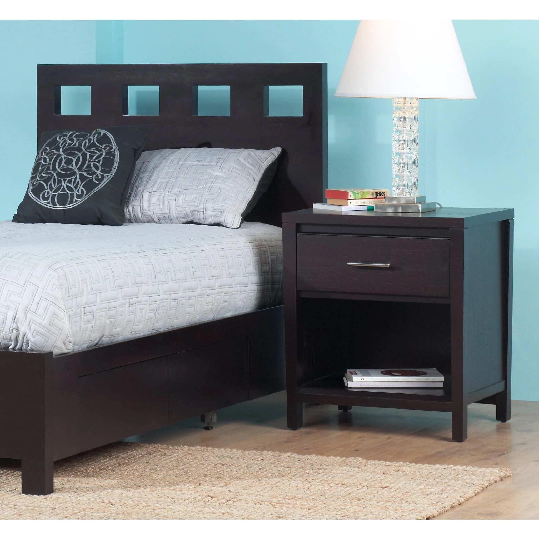 Nevis Charging Station Nightstand in Espresso - Image 14