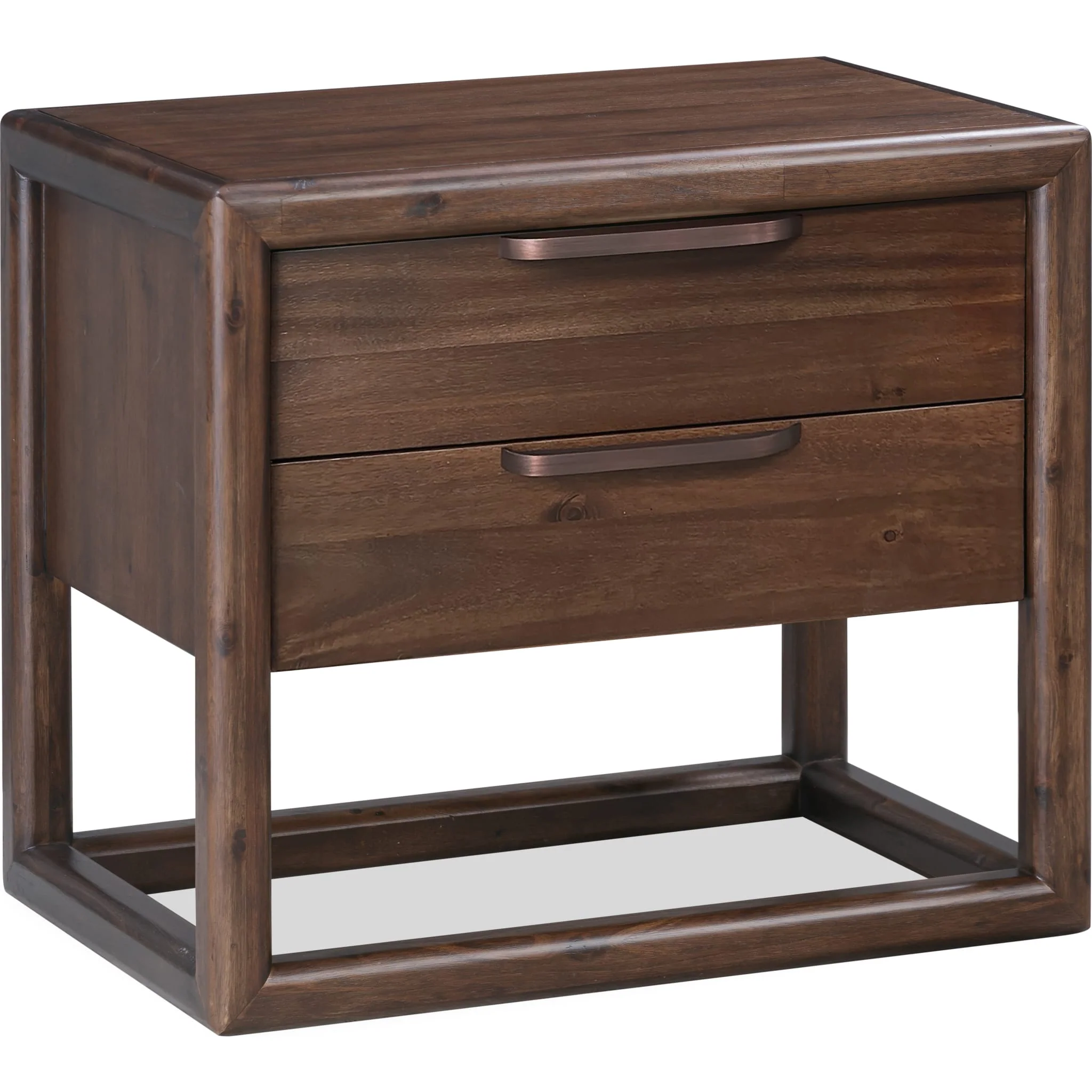 Sol Two Drawer USB-Charging Nightstand in Brown Spice - Image 3