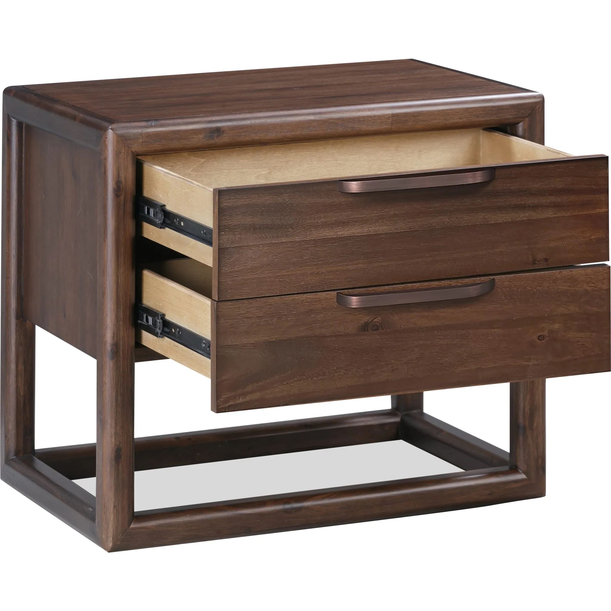 Sol Two Drawer USB-Charging Nightstand in Brown Spice - Image 4