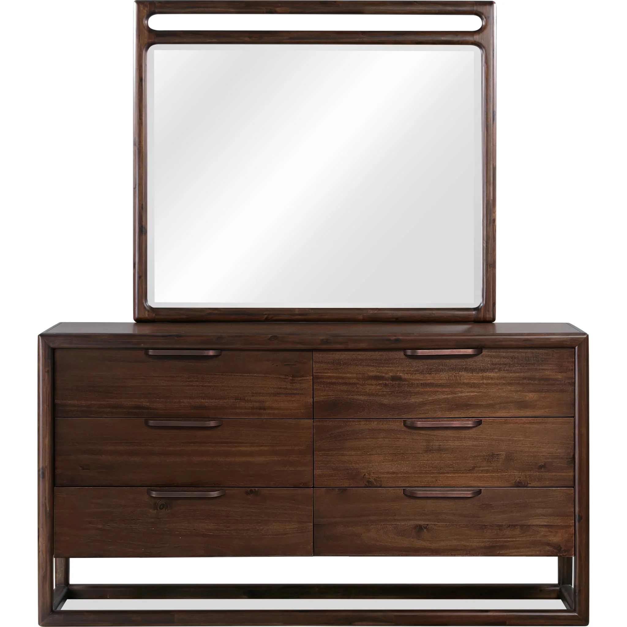 Sol Beveled Glass Wall or Dresser Mirror in Brown Spice - Image 4