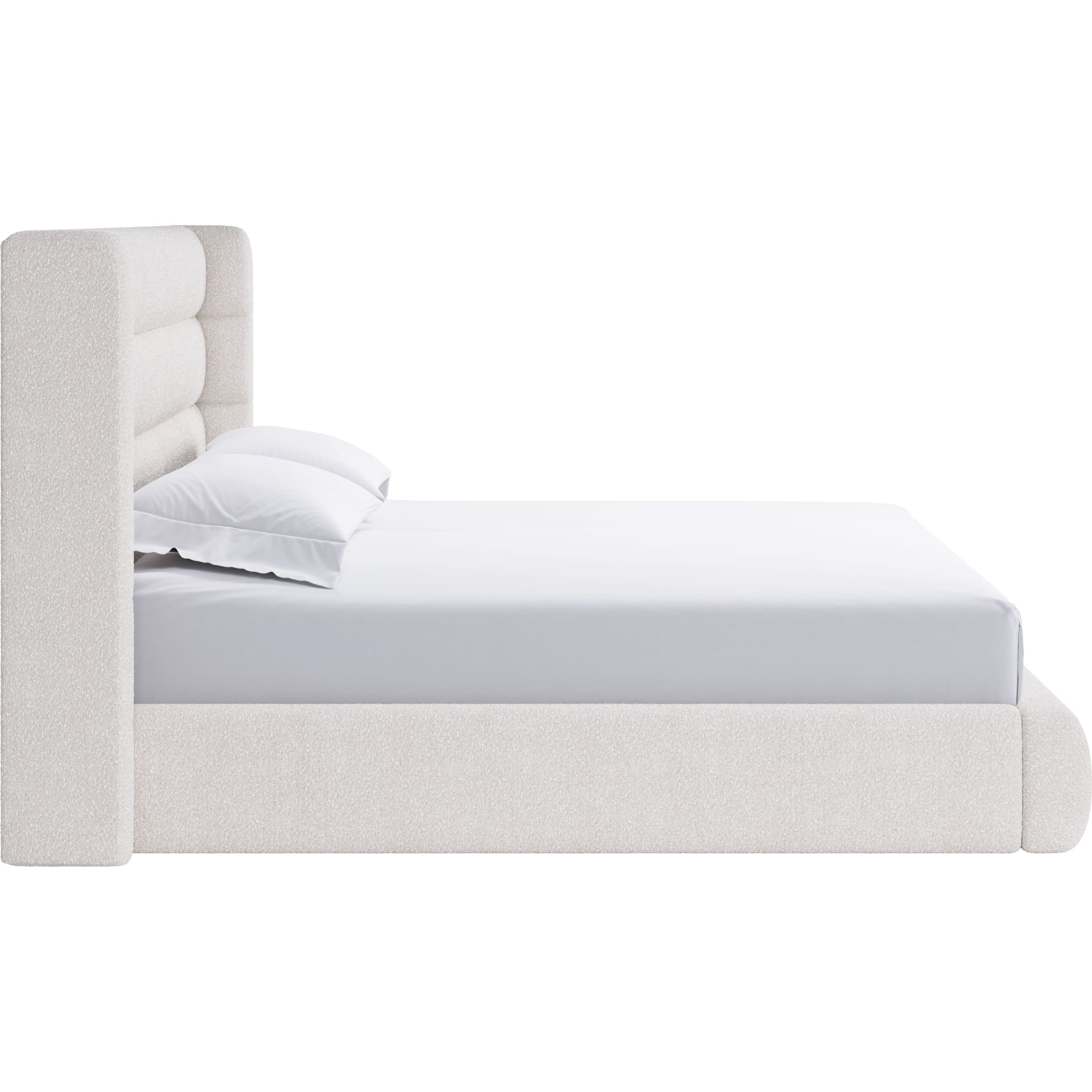 Frank Upholstered Wingback Platform Bed in Cottage Cheese Boucle (2026) - Image 7